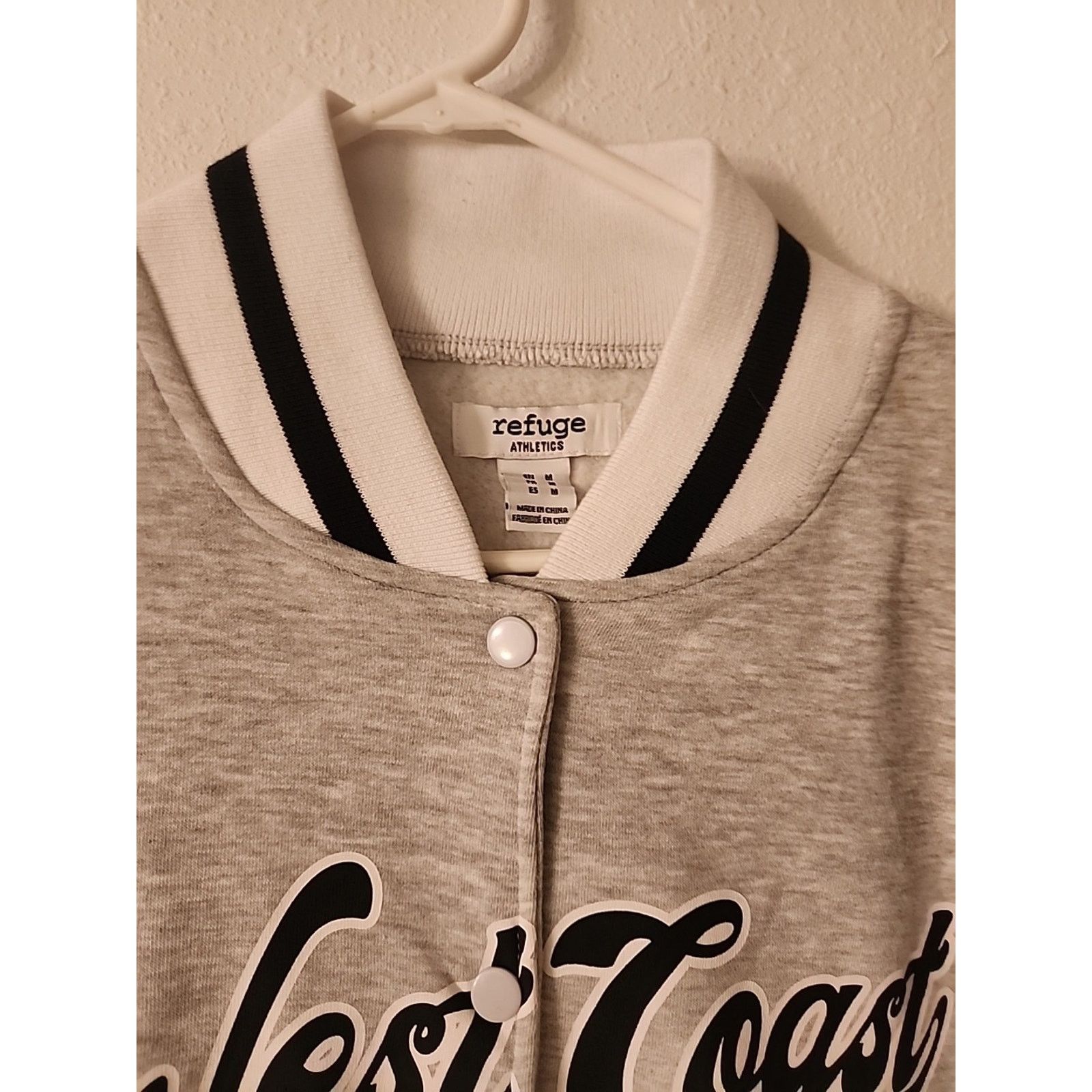 Other Refuge Athletic West Coast Script Gray Varsity Jacket Size M Size M / US 6-8 / IT 42-44 - 6 Thumbnail