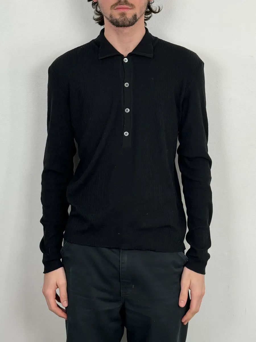 Gucci 1990s Gucci Black Wool Classy Polo Longsleeves Size US S / EU 44-46 / 1 - 2 Thumbnail