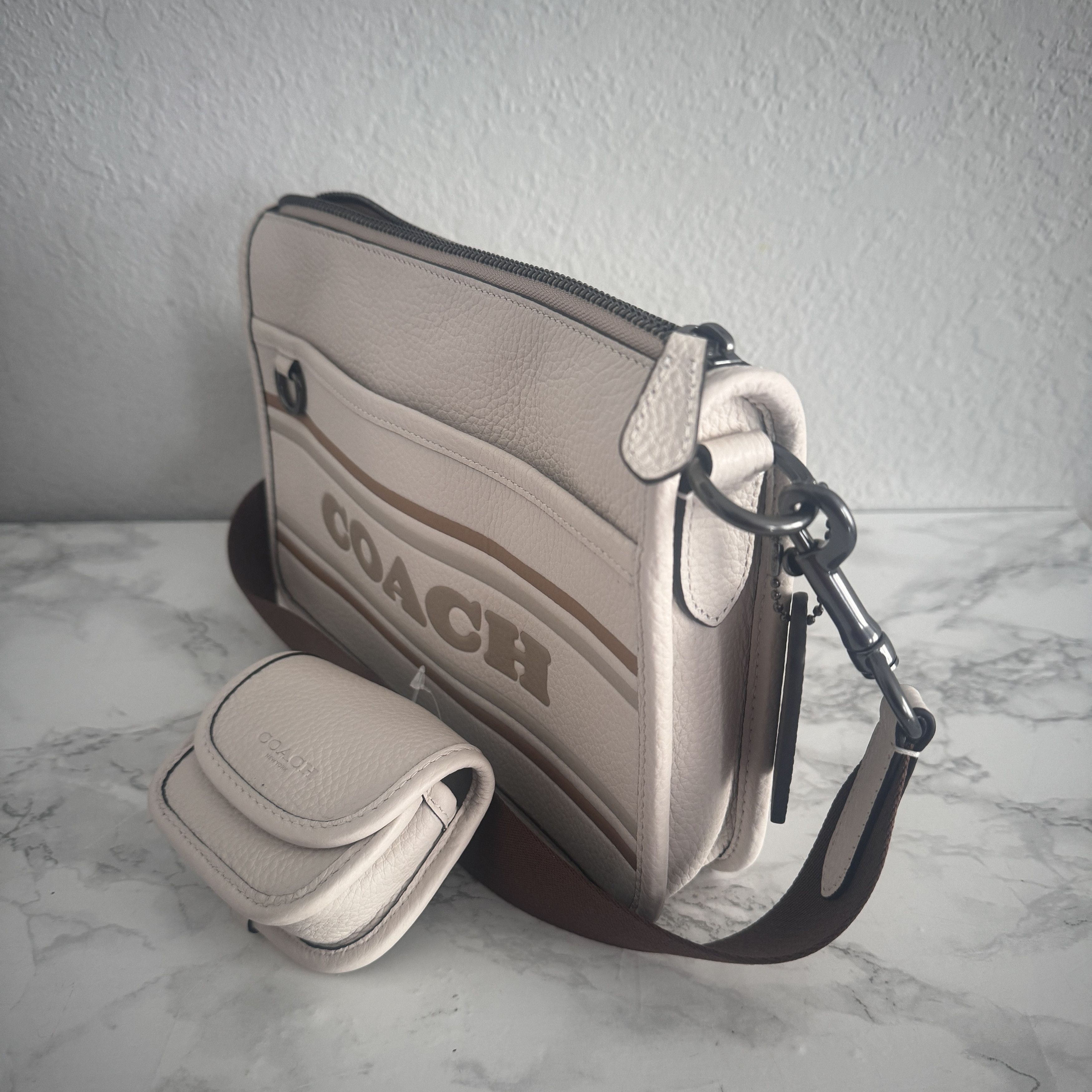 Coach stripe crossbody sale