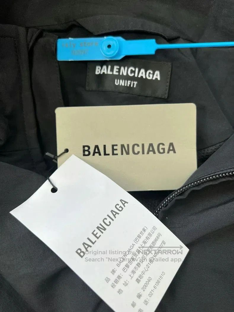 Balenciaga Logo Embroidered Shoulder Pad Jacket.