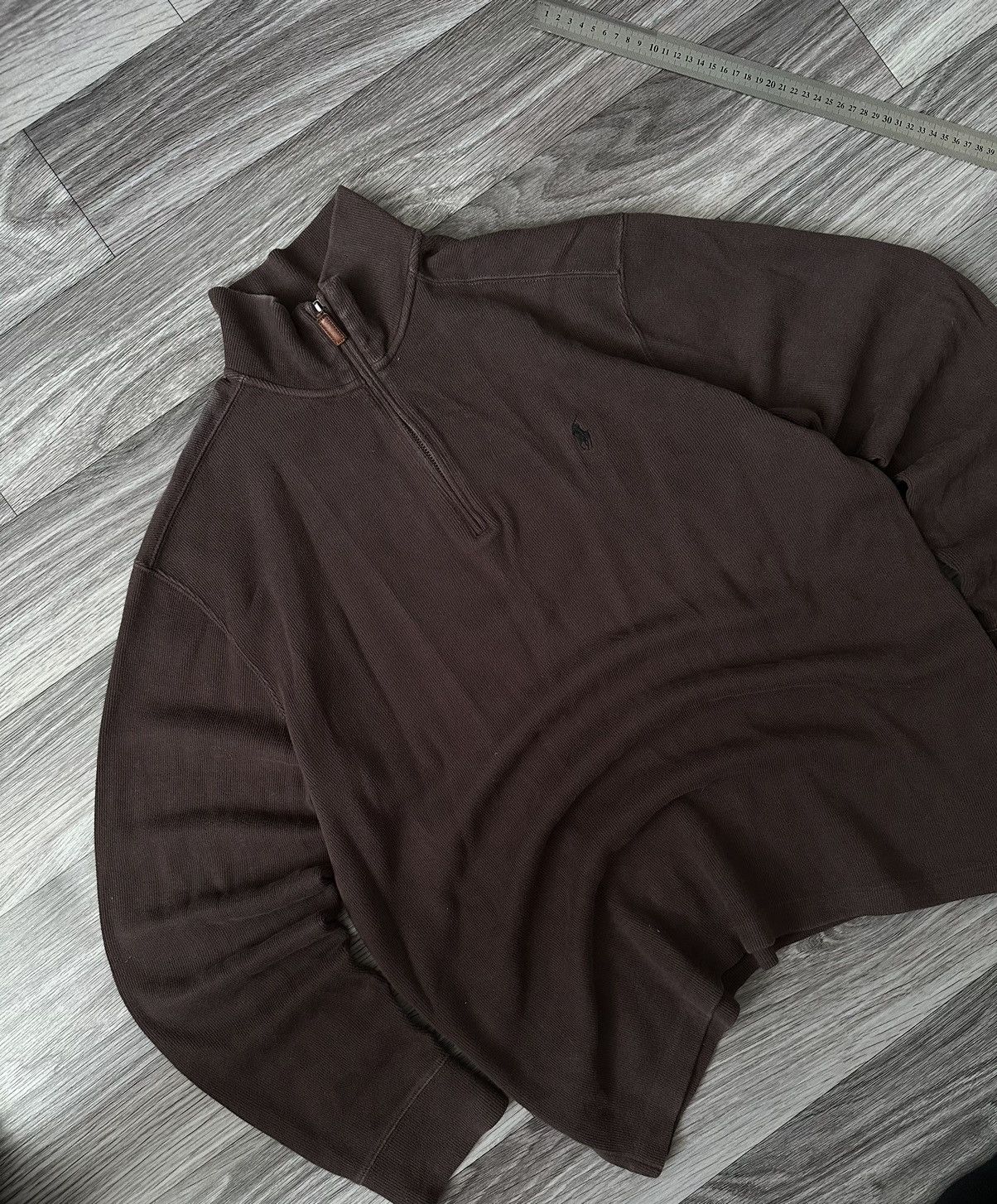 Polo Ralph Lauren × Ralph Lauren × Vintage RARE Polo Ralph Lauren Vintage 1/3 zip brown sweater size L Size US L / EU 52-54 / 3 - 2 Thumbnail