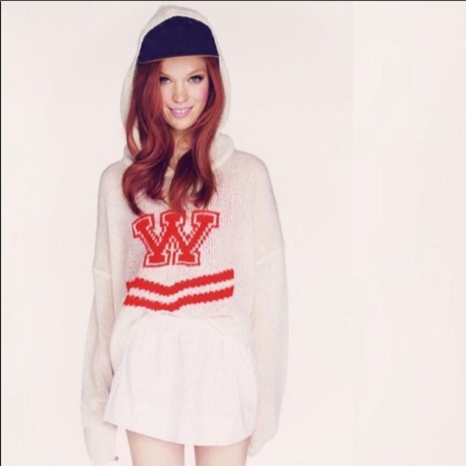 Wildfox WILDFOX White Label Orange Cheerleader Hoodie Crop Sweater Size M / US 6-8 / IT 42-44 - 1 Thumbnail