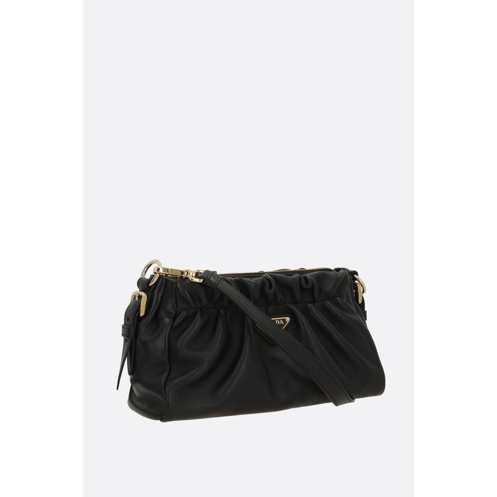 Prada PRADA Gathered Black Nappa Leather Shoulder Bag New & Authen Size ONE SIZE - 2 Thumbnail
