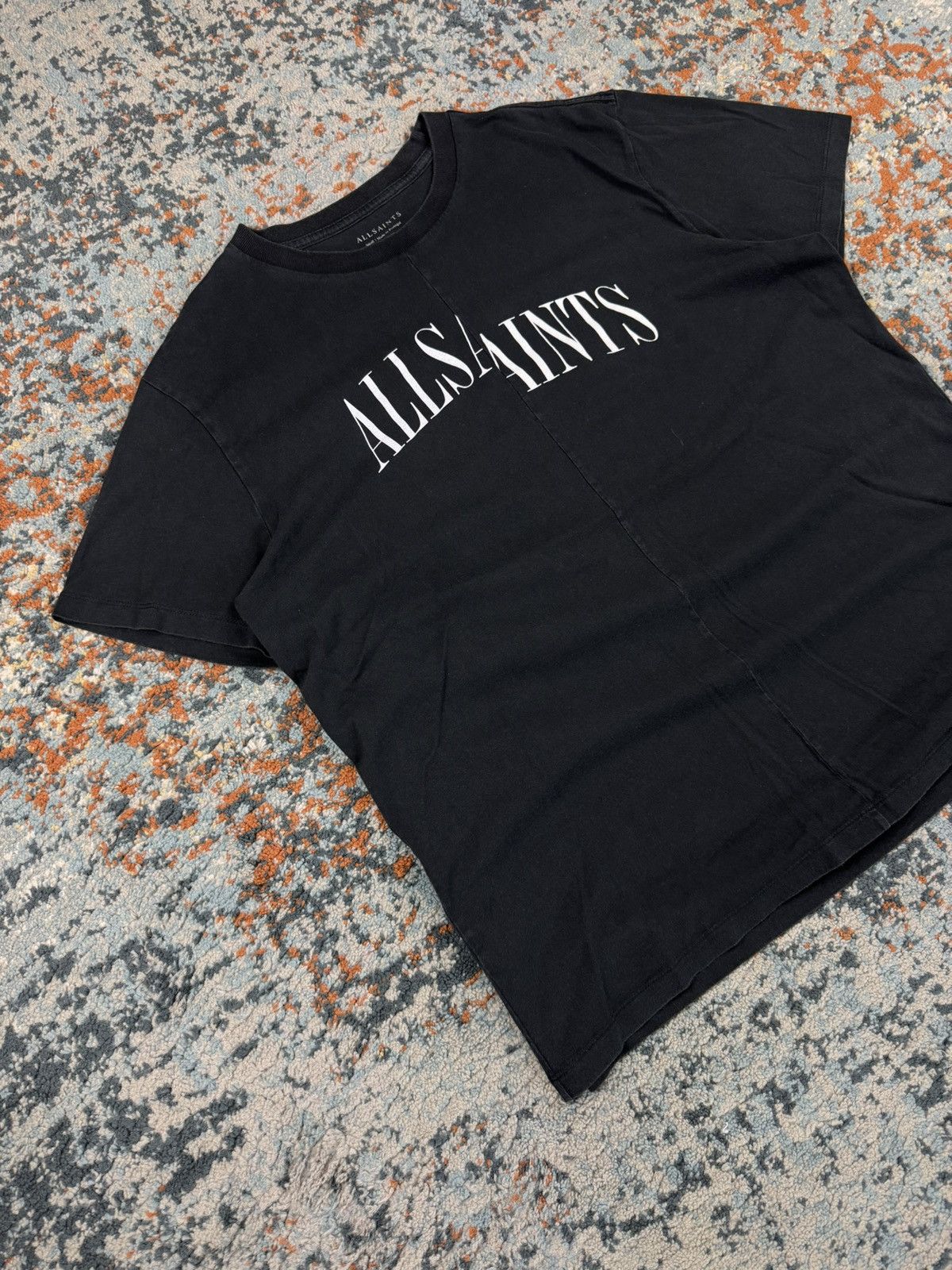 Allsaints × Designer Allsaints split big logo spellout washed tee Size US M / EU 48-50 / 2 - 2 Thumbnail