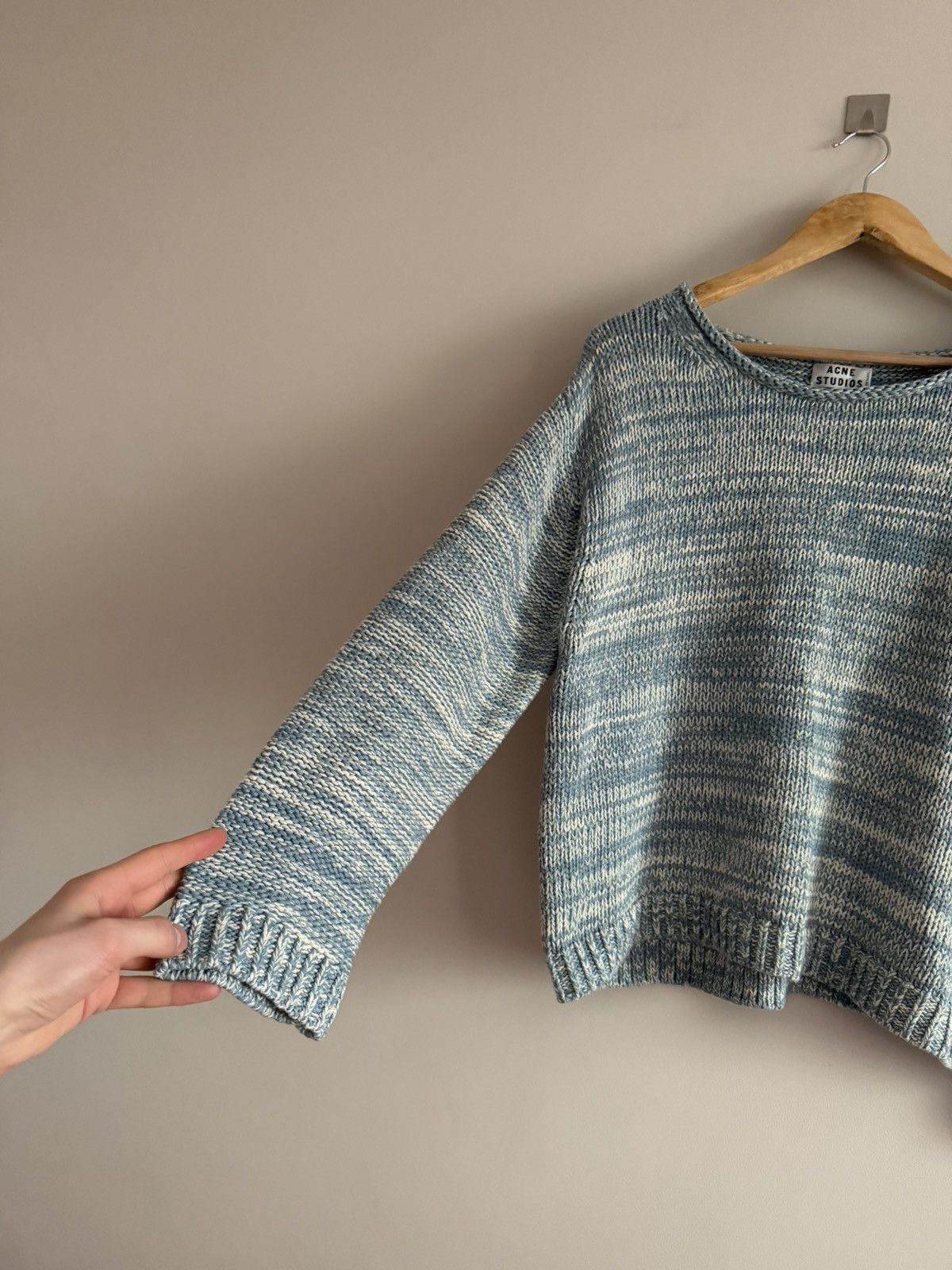 Acne Studios Acne Studios Blue Melange Cropped Knit Sweater Size M / US 6-8 / IT 42-44 - 4 Thumbnail