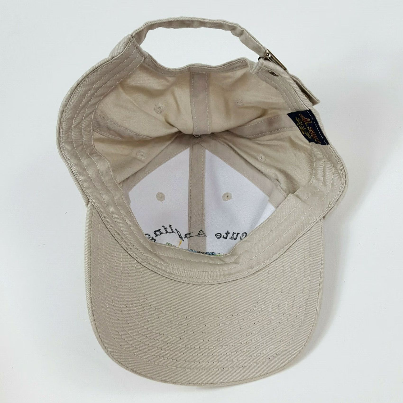 Dacute VINTAGE HeadToToe Acute Angling Baseball Cap Hat Beige Cotton Embroidered Fish 90s Outdoor Adjustable Mens Cap Size ONE SIZE - 7 Thumbnail