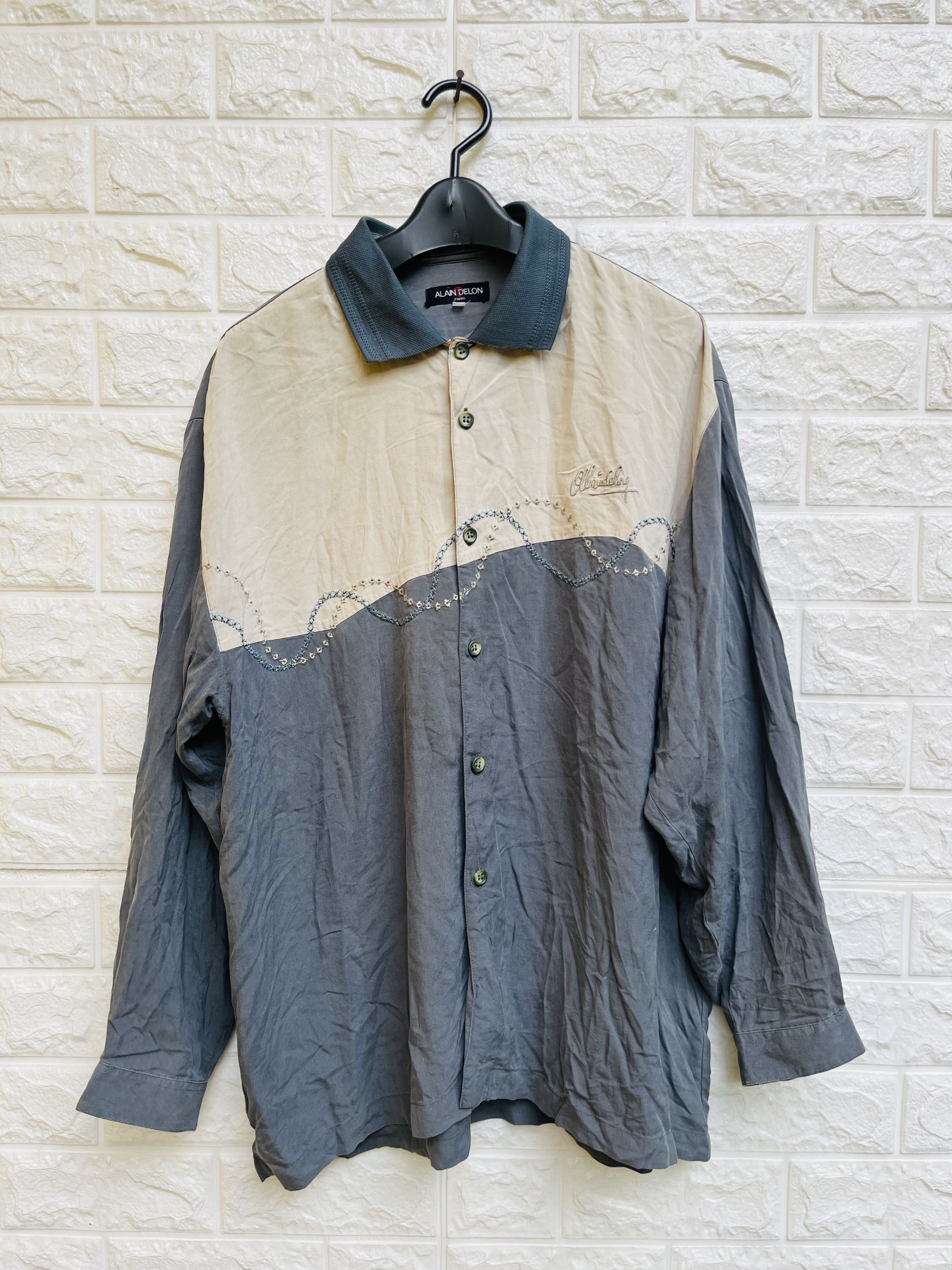 ALAIN DELON × Vintage Vintage Alain Delon Rayon Japanese Designer Fashion Style Size US L / EU 52-54 / 3 - 1 Thumbnail