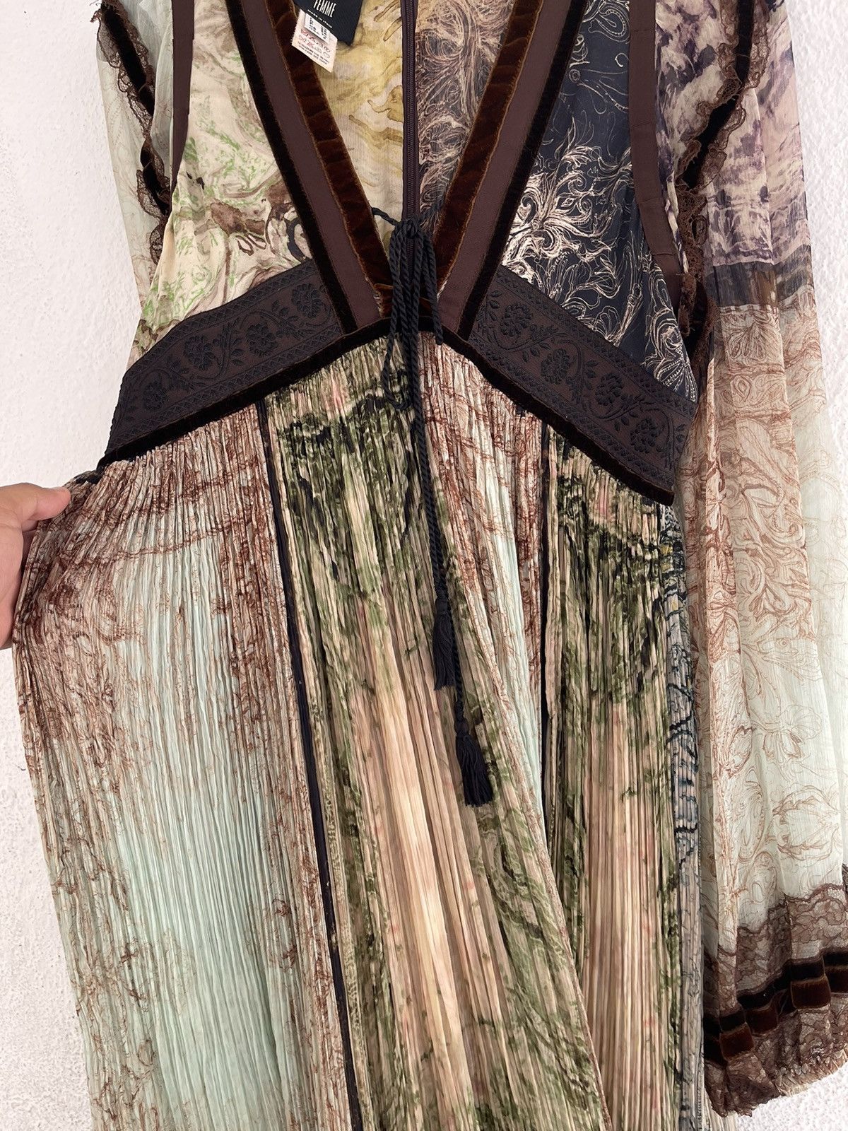 Jean Paul Gaultier AW2006 Jean Paul Gaultier Romantic Artsy Pleated Silk Lace Size M / US 6-8 / IT 42-44 - 4 Thumbnail