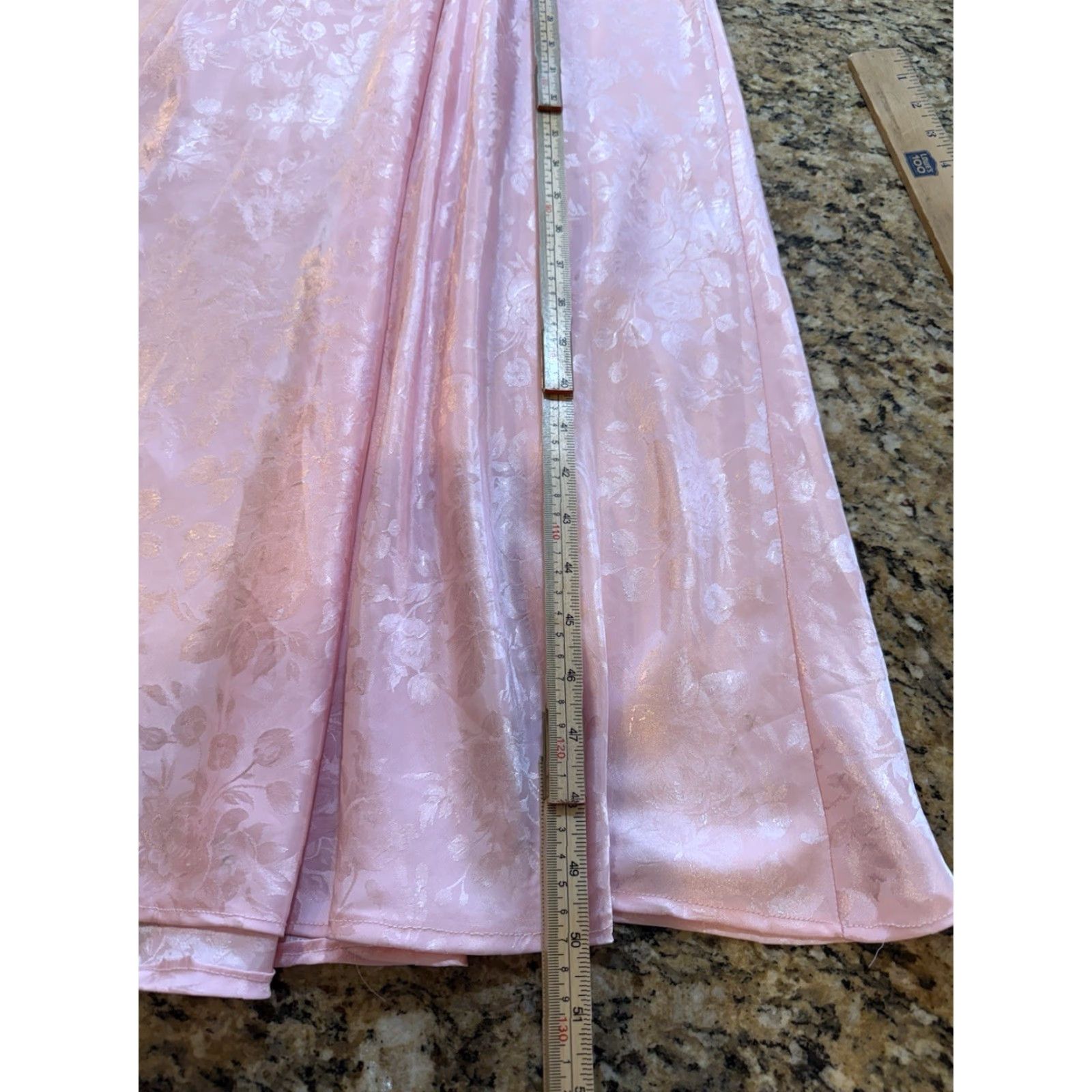 Vintage Morgan Taylor Womens Dress V-Neck Pink Satin Sleeveless Nightgown L Slip Pink Satin Nightgown Womens L Size L / US 10 / IT 46 - 4 Thumbnail