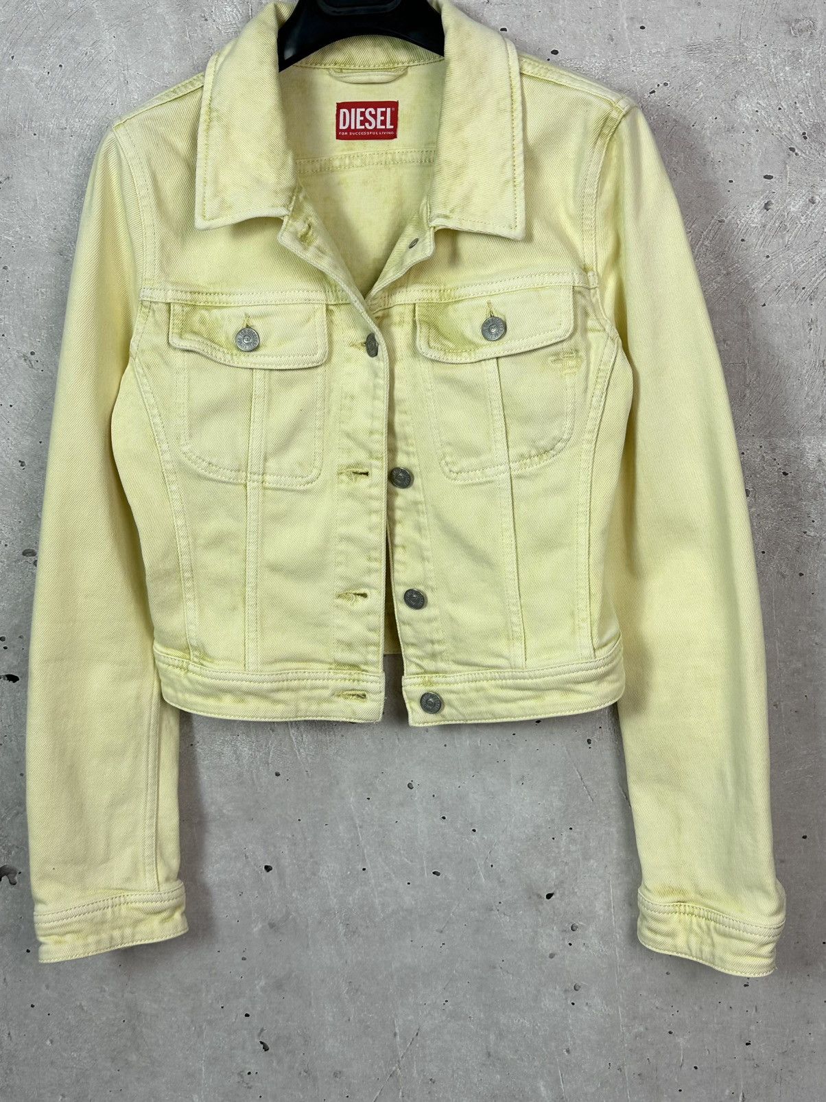 Diesel Diesel De-Slimmy Cropped Yellow Washed Denim Women’s Jacket Size S / US 4 / IT 40 - 3 Thumbnail