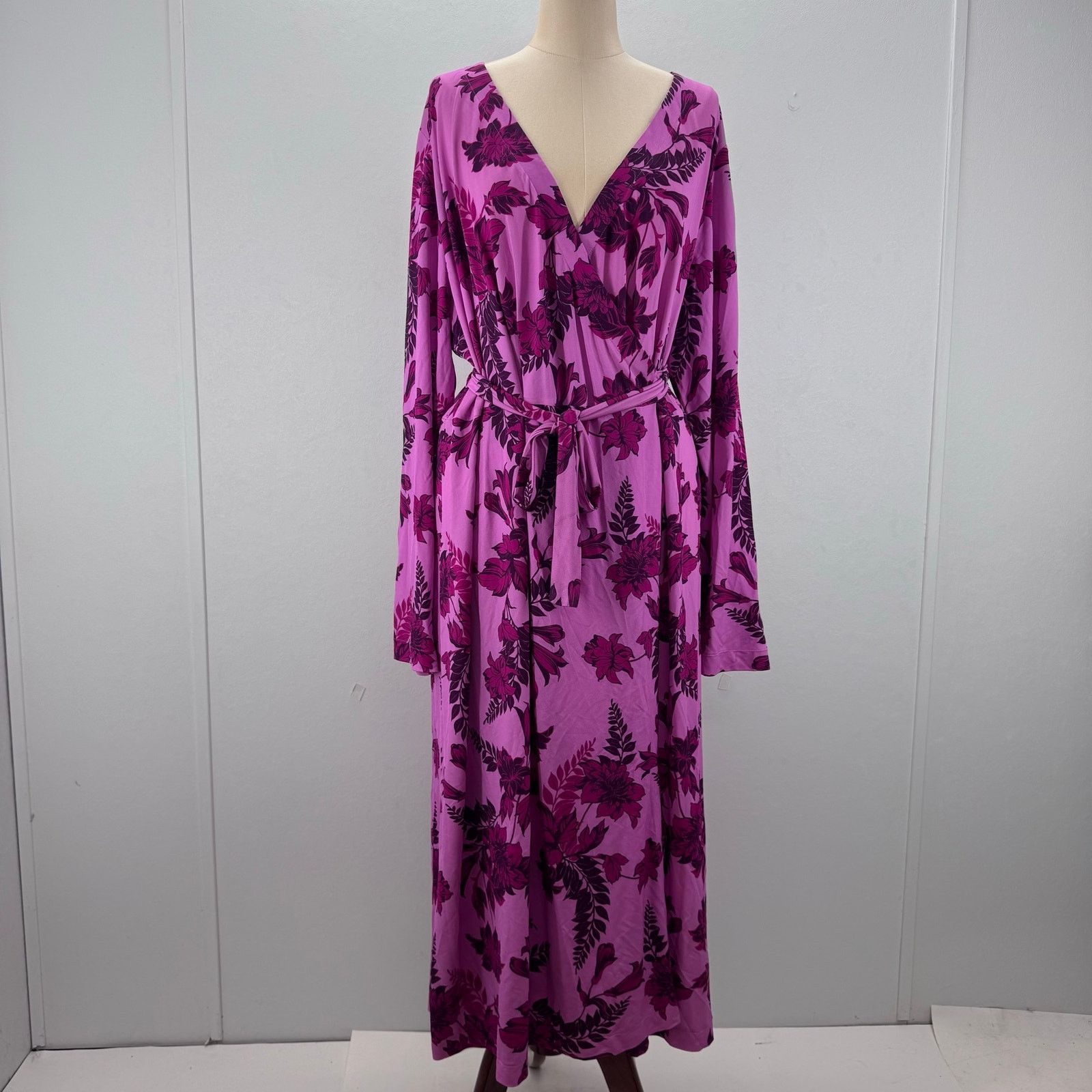 Marina Rinaldi Marina Rinaldi Womens Plus sz 24 Oppla Floral Wrap Dress Size 4XL / US 24-26 - 3 Thumbnail