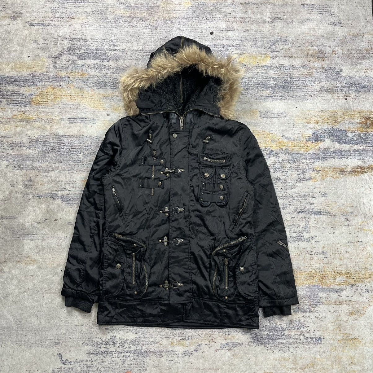 If Six Was Nine × Japanese Brand × Le Grande Bleu (L.G.B.) Midas Fur hoodie studded multi pocket jacket vkei style Size US M / EU 48-50 / 2 - 3 Thumbnail