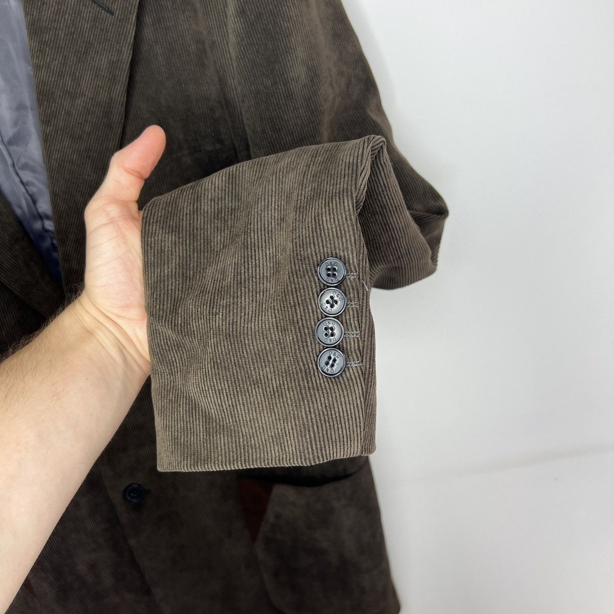 Dolce & Gabbana Dolce & Gabbana Brown vintage sun faded corduroy used blazer Size 46R - 7 Thumbnail