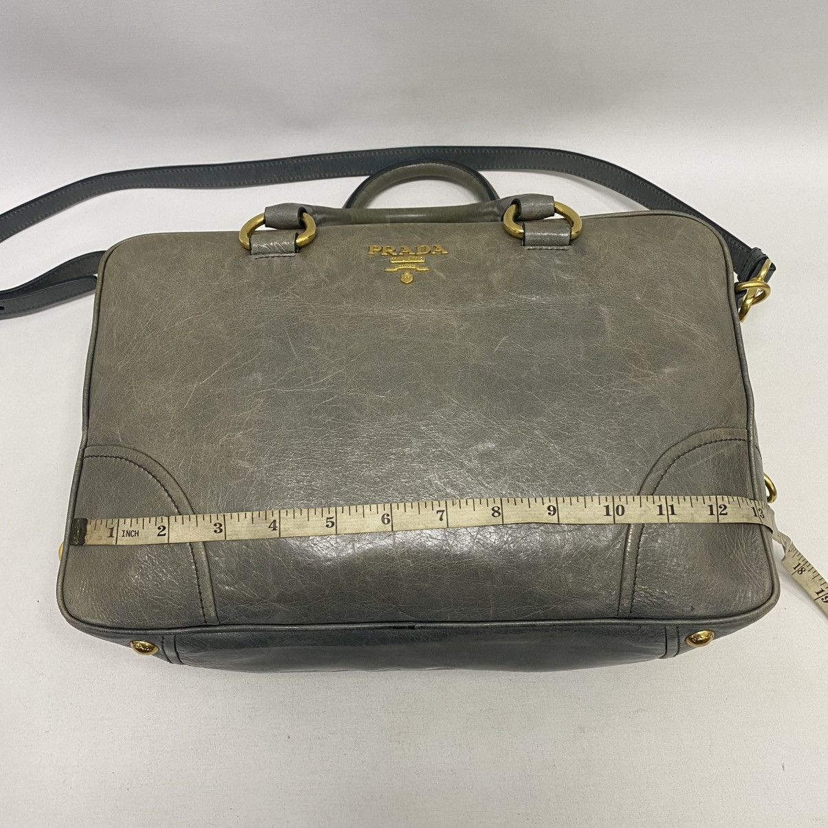 Prada ‼️LASTDROP‼️ PRADA GREY VITELLO SHINE BOULETTO BAG 2 WAY Size ONE SIZE - 20 Thumbnail
