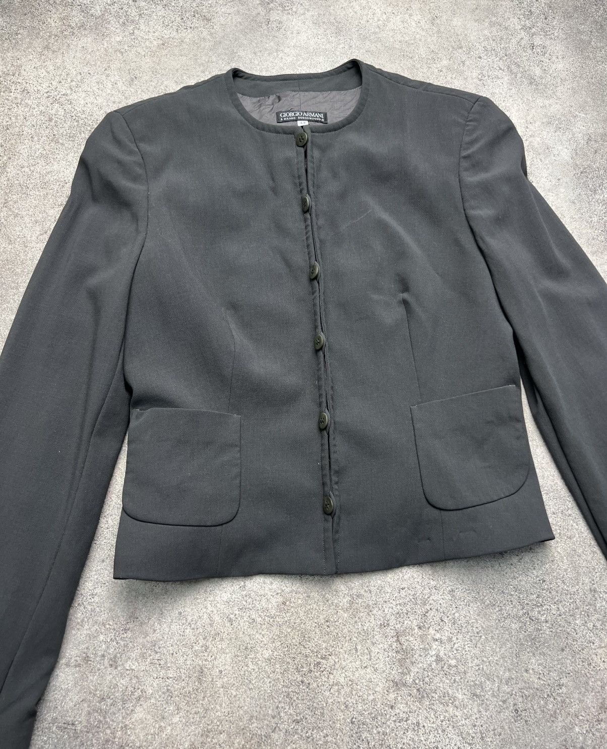 Giorgio Armani × Vintage Giorgio Armani 90s vintage cropped blazer jacket Size S / US 4 / IT 40 - 5 Thumbnail