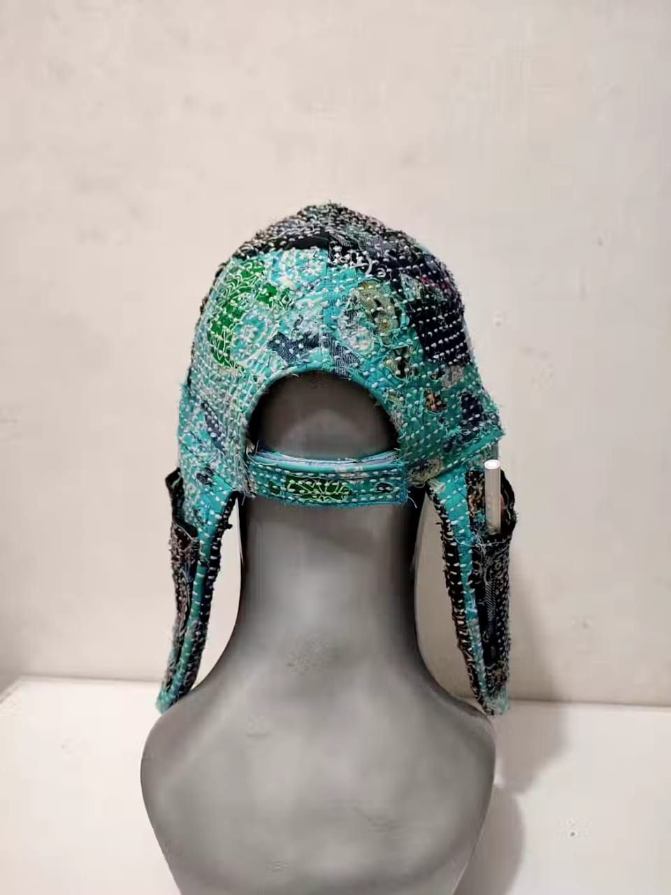 Handmade Custom Made Distressed Patchwork Trapper Ninja Hats Boro Size ONE SIZE - 16 Thumbnail