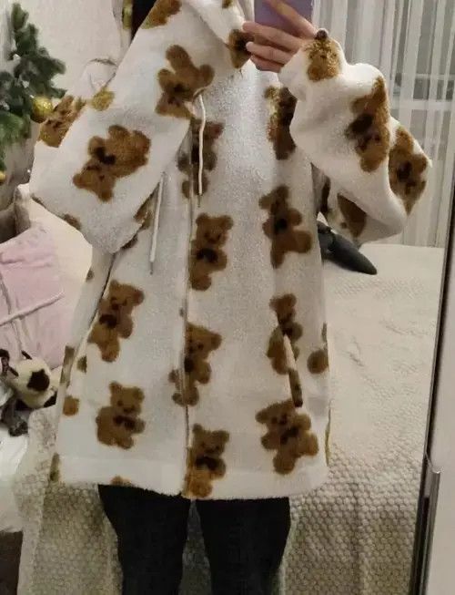 Other Heart-shaped Print Plush Jacket Women Size XL / US 12-14 / IT 48-50 - 1 Thumbnail
