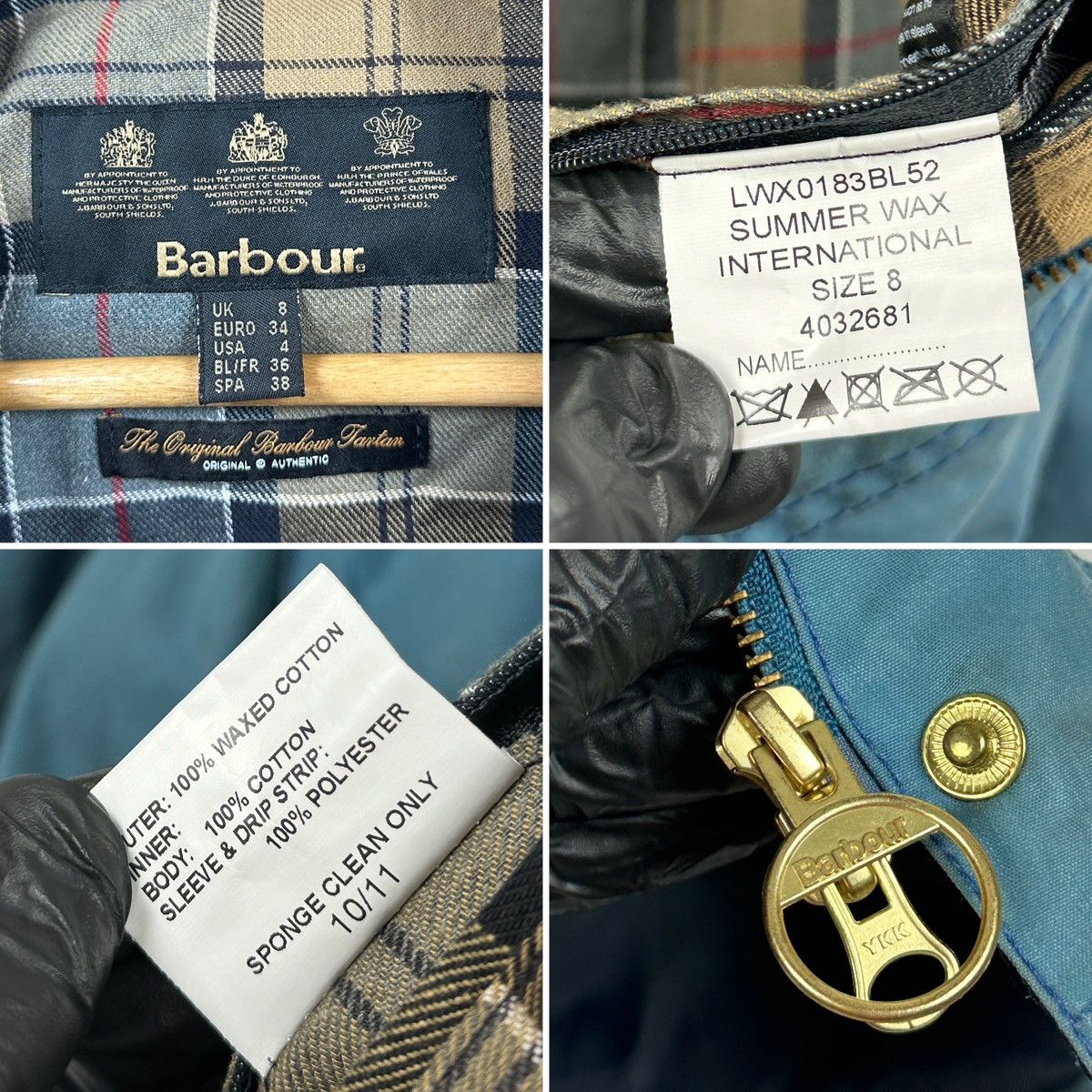 Barbour Vintage Barbour Blue Summer Wax International Coat Jacket Size S / US 4 / IT 40 - 25 Thumbnail