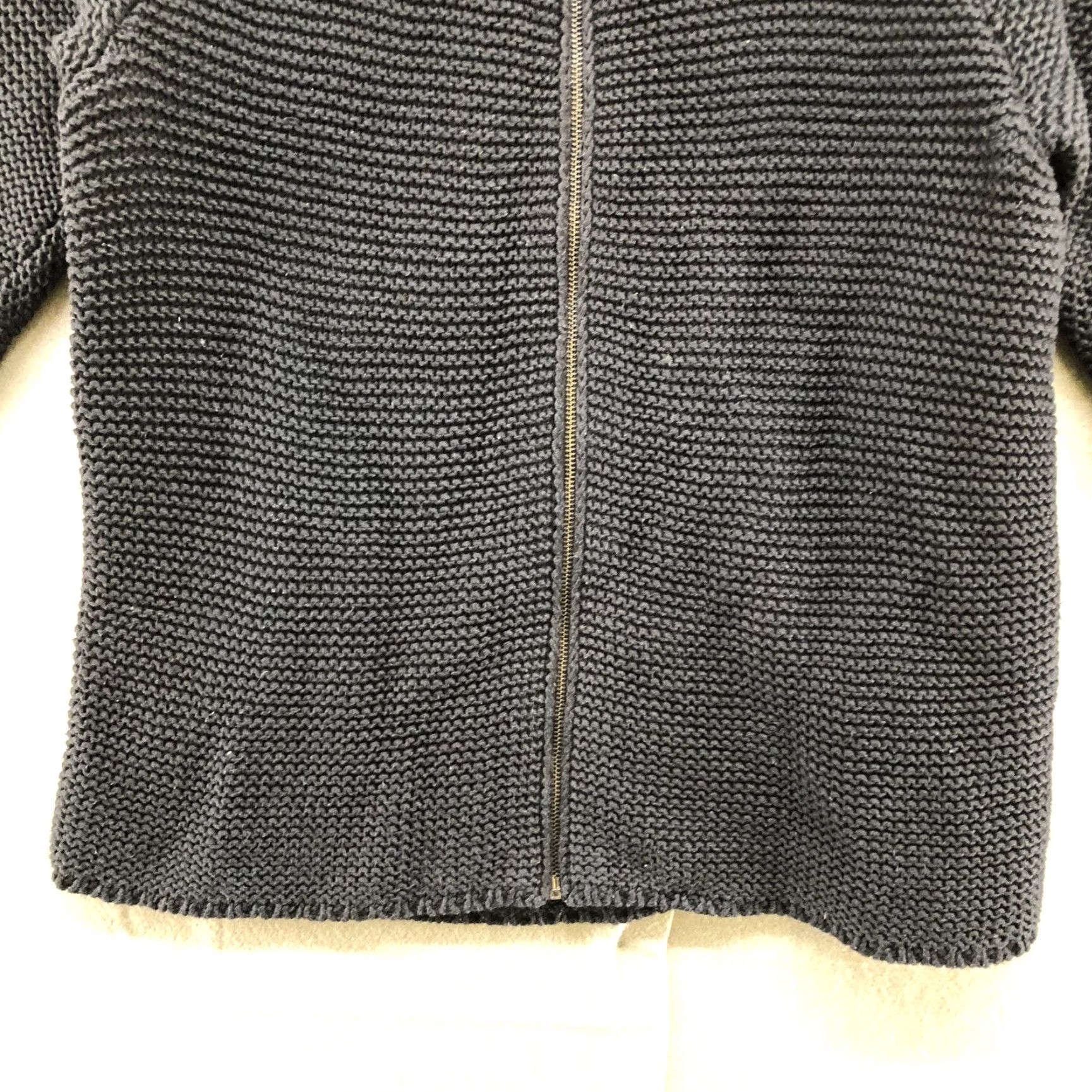 Talbots Talbots Sweater Womens Petites Small Black Cotton Waffle Knit Full Zip Size S / US 4 / IT 40 - 5 Thumbnail