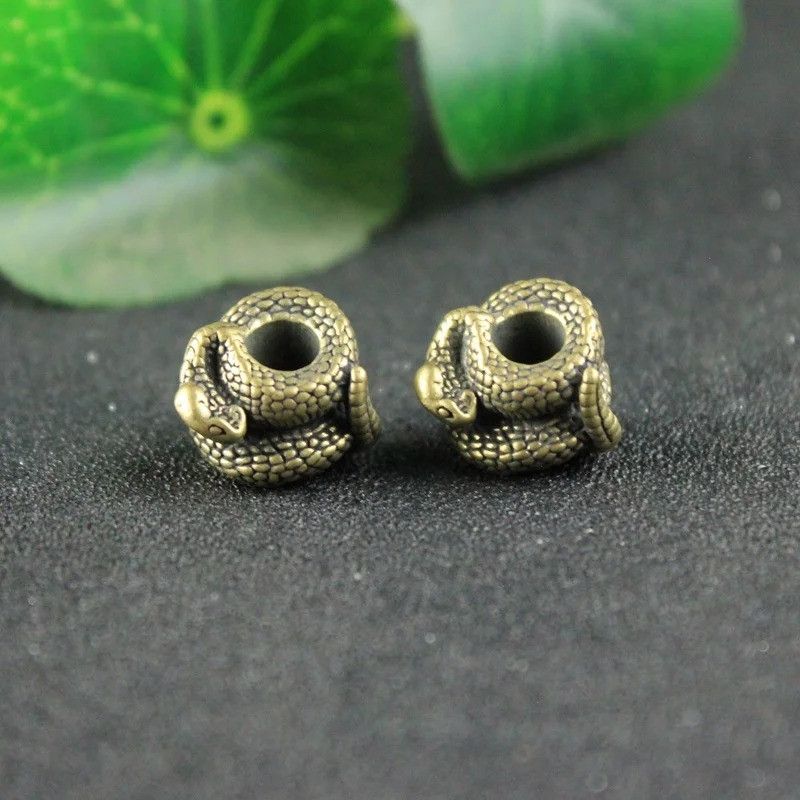 Handmade 3Pcs Rattlesnake Knife Beads Paracord Bead Zipper Umbrella Size ONE SIZE - 3 Thumbnail