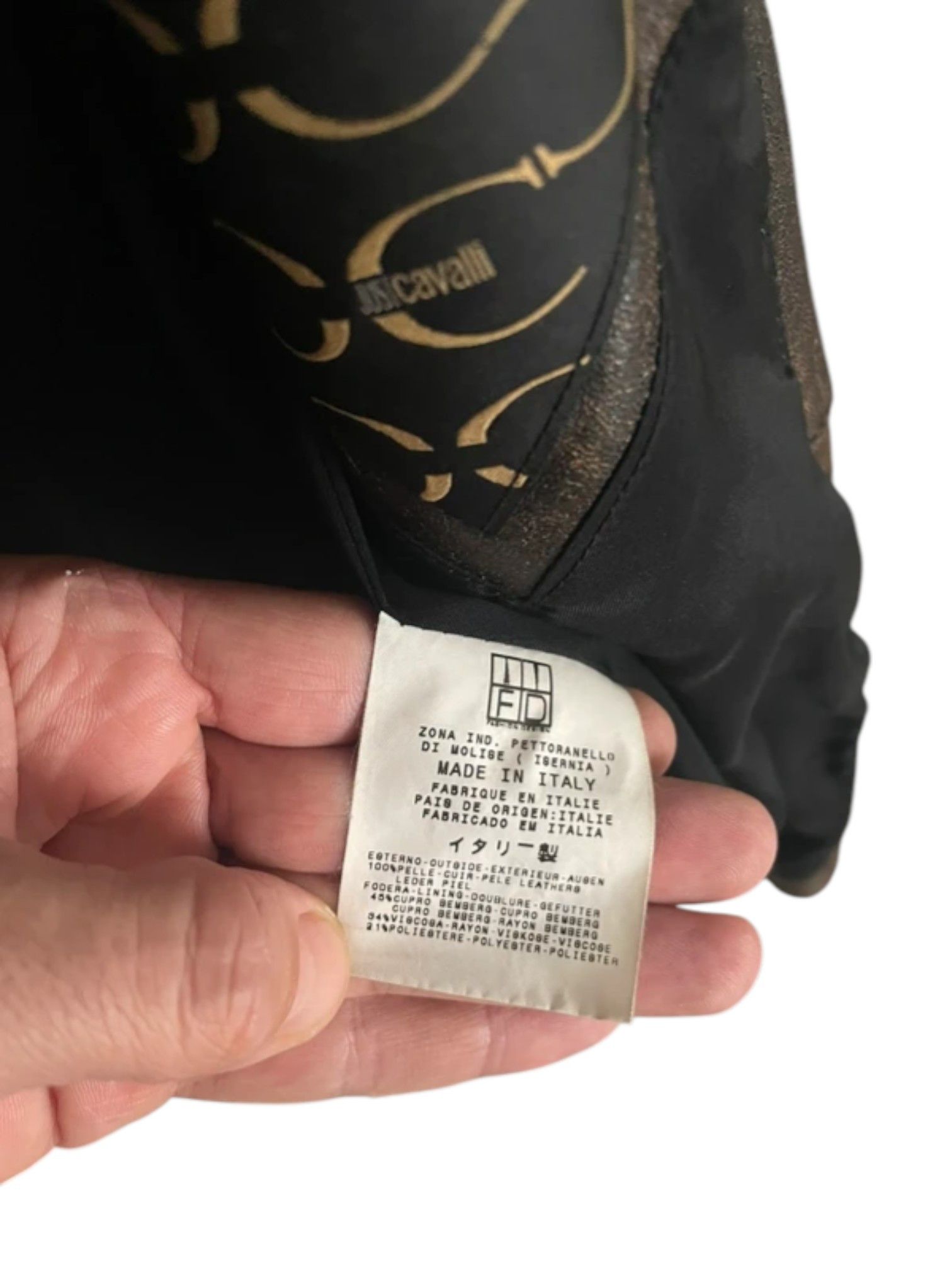 Just Cavalli Just Cavalli Distressed Leather Coat with Fur Collar Size US M / EU 48-50 / 2 - 11 Thumbnail