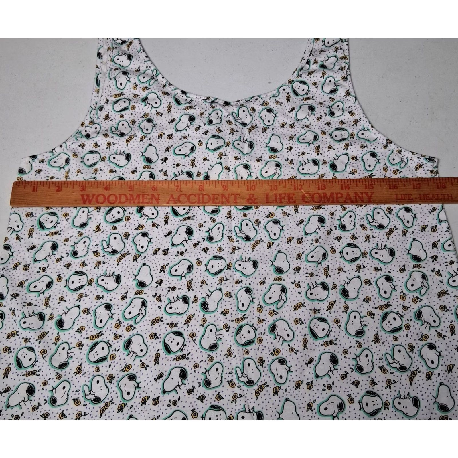 Peanuts VINTAGE Peanuts Snoopy Tank Top Woman M White Flowers Undershirt READ Size M / US 6-8 / IT 42-44 - 4 Thumbnail