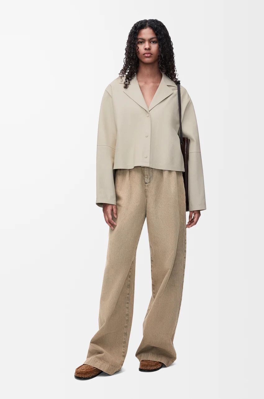 Loewe o1loc1c0525 Pyjama Blouse In Nappa Lambskin in Light Beige Size M / US 6-8 / IT 42-44 - 2 Thumbnail