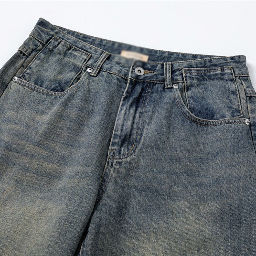 Japanese Brand × Jean Retro washed trendy distressed loose versatile jeans Size US 34 / EU 50 - 3 Thumbnail