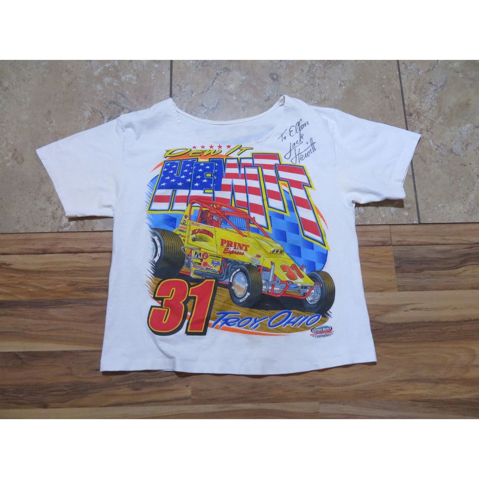 Other Vintage 80s Jack Hewitt Racing T-Shirt, Cropped & Signed Size US M / EU 48-50 / 2 - 1 Thumbnail