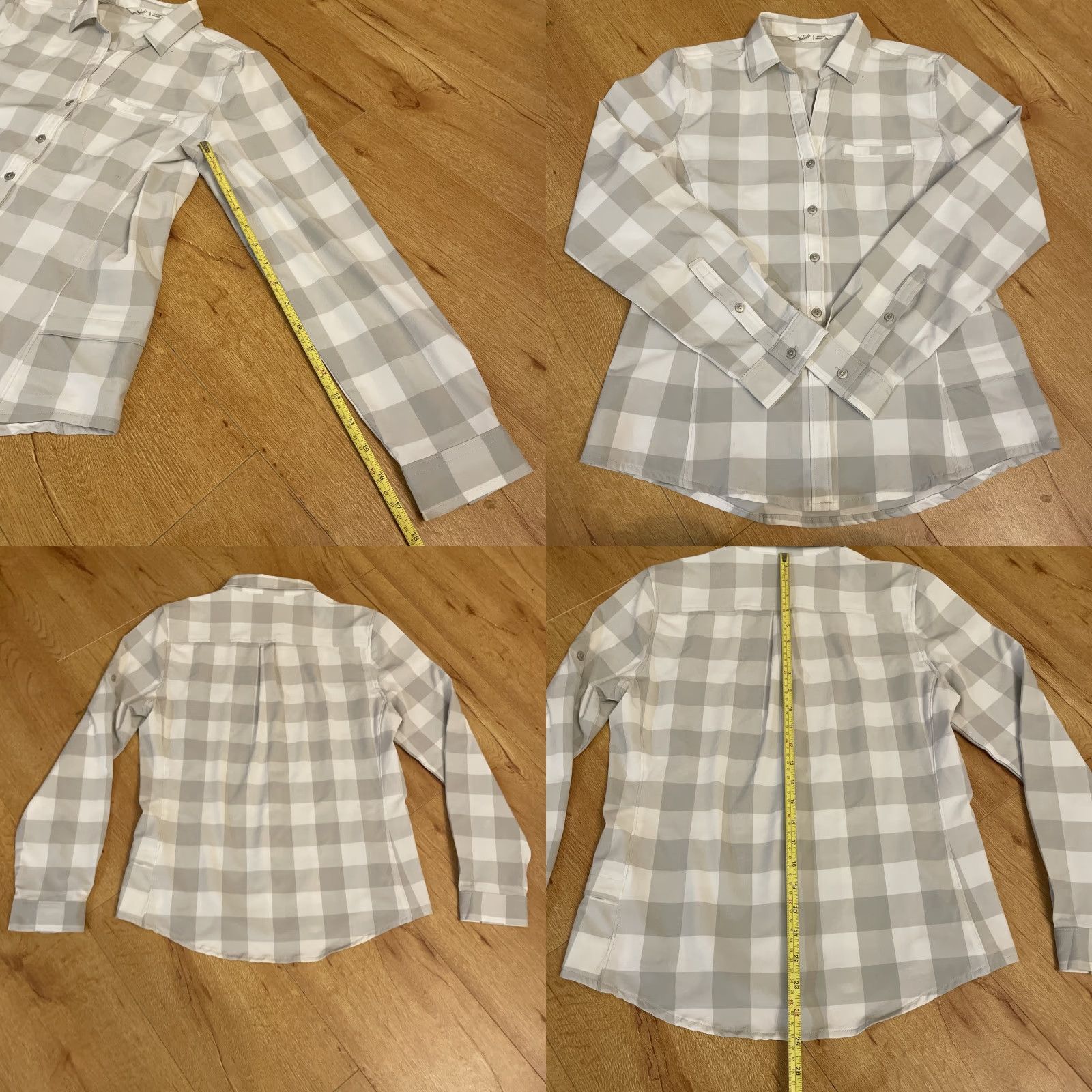 Vintage Woolrich Womens Top Small Button Down Flannel White Grey Plaid Pocket 20UPF Women Shirt Long Sleeve Casual Travel Vintage No Size S / US 4 / IT 40 - 8 Thumbnail