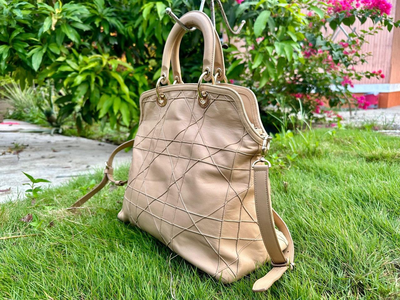 Dior Authentic Christian Dior Granville Cannage Quilted Tote Bag Size ONE SIZE - 3 Thumbnail