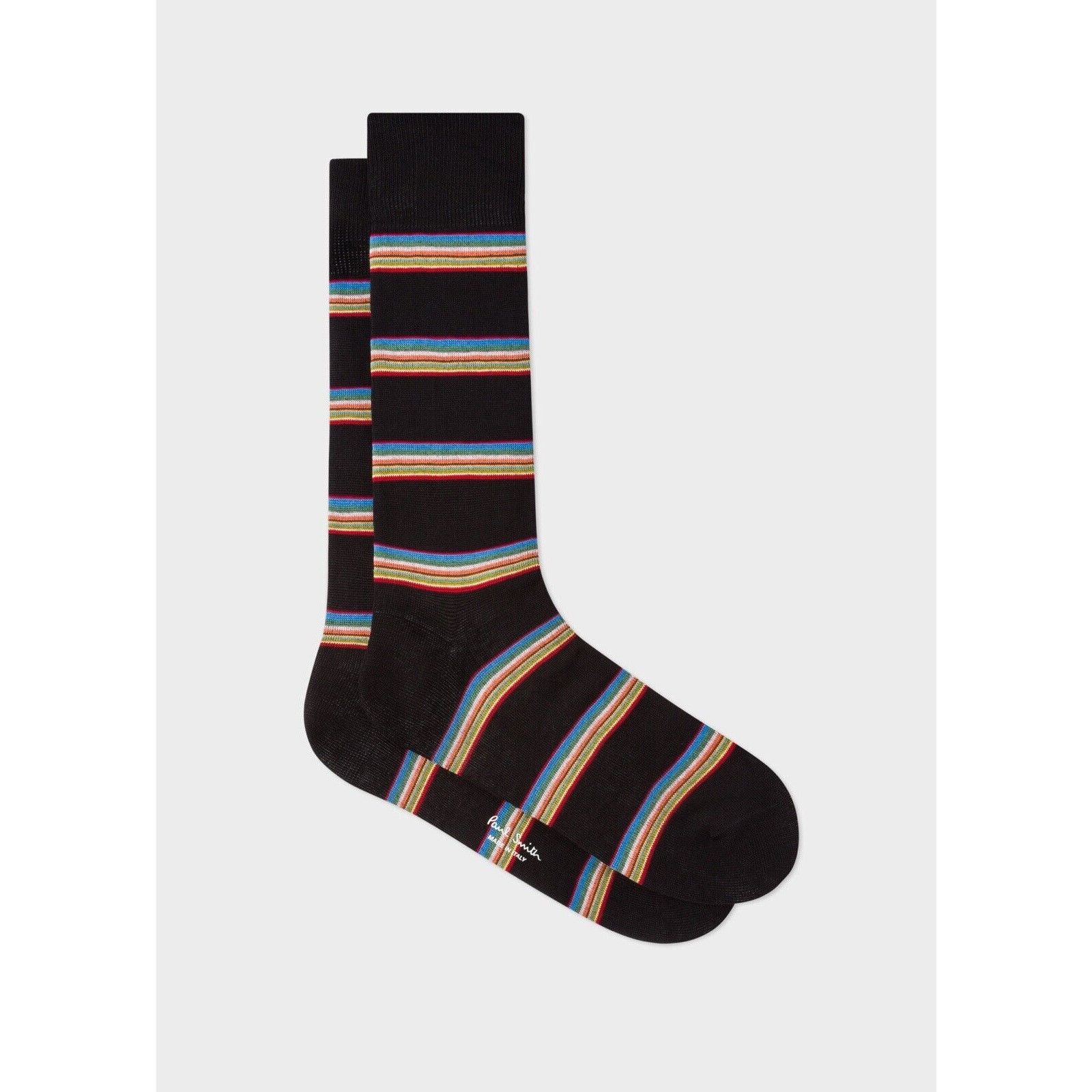 Paul Smith NWT Paul Smith Men's Block Multi Stripe socks, navy. Italy Size ONE SIZE - 3 Thumbnail