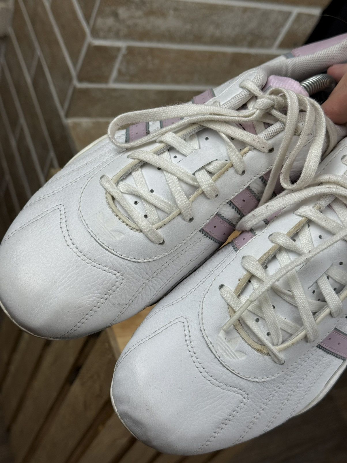 Adidas Adidas Goodyear Vintage Leather Y2K White /Pink Shoes Size US 8 / IT 38 - 6 Thumbnail