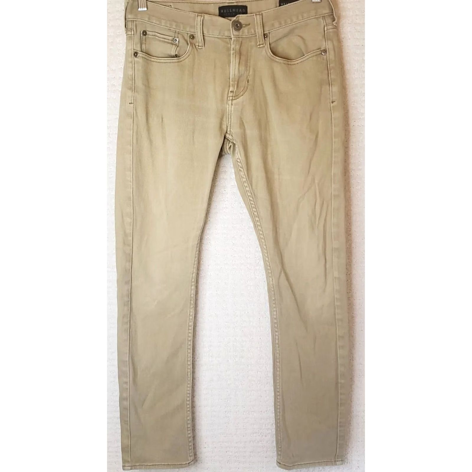 CO BULLHEAD DENIM CO Skinny Straight Leg Stretch Jeans Brown Khaki Tan 30X30 Men Size US 30 / EU 46 - 2 Thumbnail