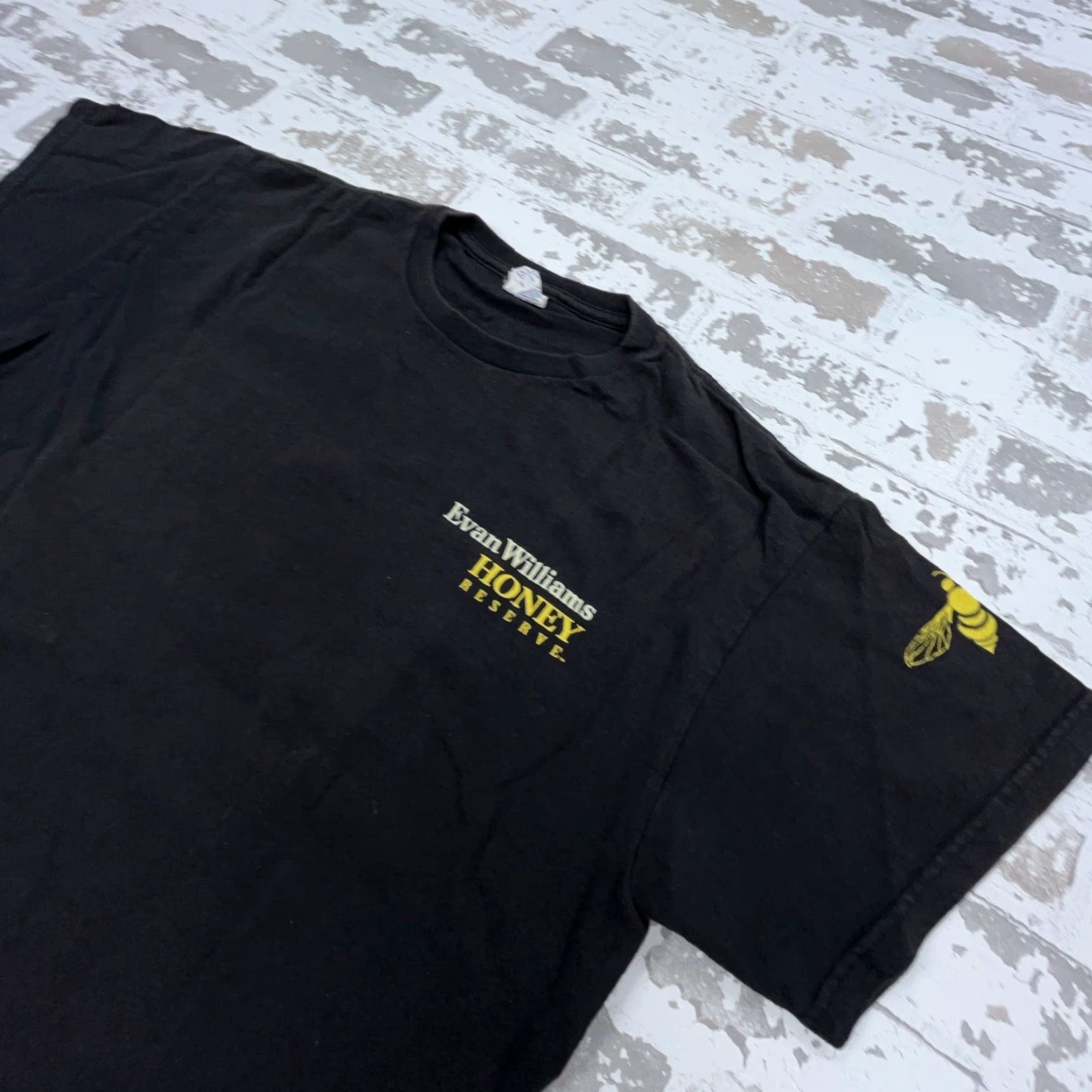 Delta VINTAGE Delta Pro Weight Shirt Men M Black Tee Honey Whiskey Faded Grunge Punk Logo Print Short Sleeve Crew Neck Size US M / EU 48-50 / 2 - 4 Thumbnail