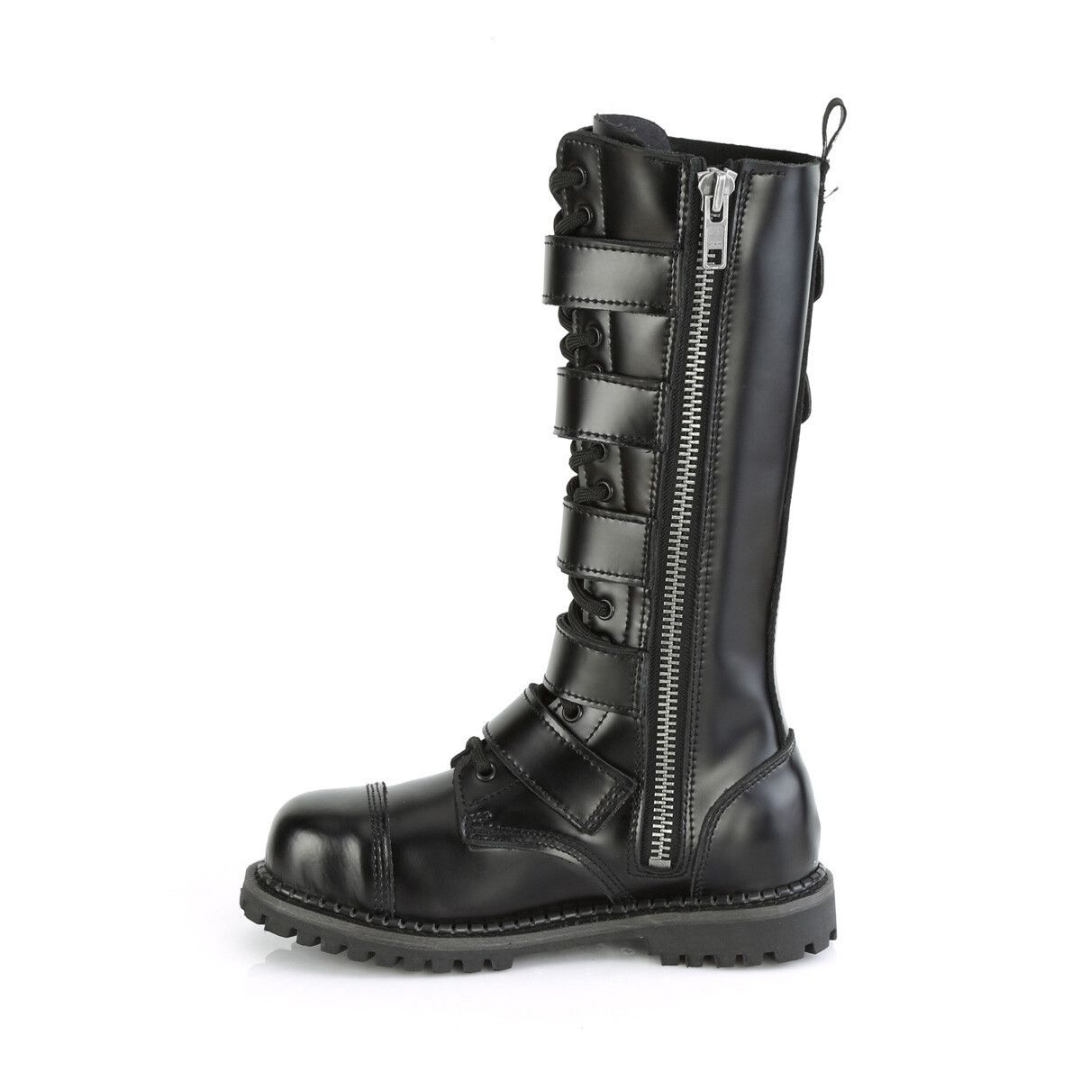 Demonia Cult DEMONIA Riot 18 Goth Combat Biker Steel Toe Knee Boots Black Size US 8 / EU 41 - 7 Thumbnail
