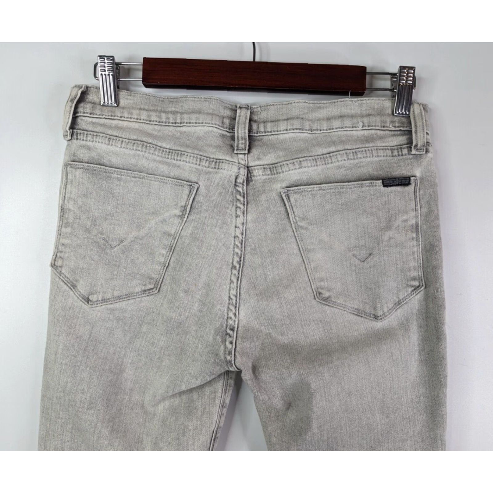 Hudson Hudson Krista Super Skinny Jeans Womens 27 Gray Denim Cotton Blend Low Rise Stretch Raw Hem Skinny Jeans Women 27 Mens? Size 27" / US 4 / IT 40 - 5 Thumbnail