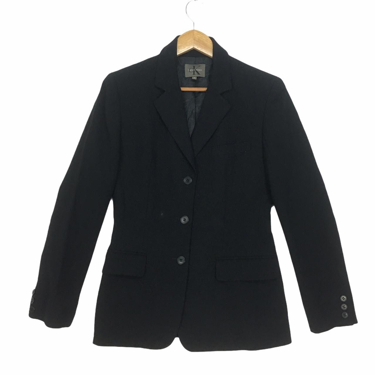Calvin Klein Vtg CK Calvin Klein Black Slim Fit Coat Blazer Jacket Size US XL / EU 56 / 4 - 1 Thumbnail