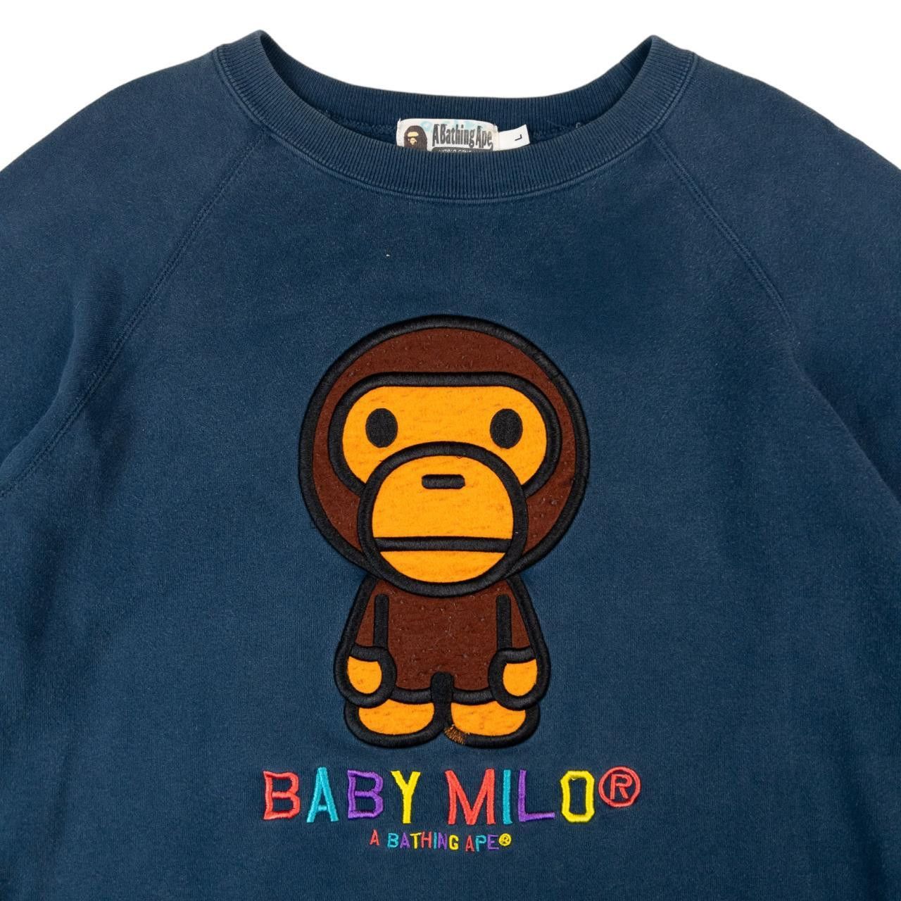Bape Vintage Bape Baby Milo Embroidered Sweatshirt Size M Size US M / EU 48-50 / 2 - 3 Thumbnail