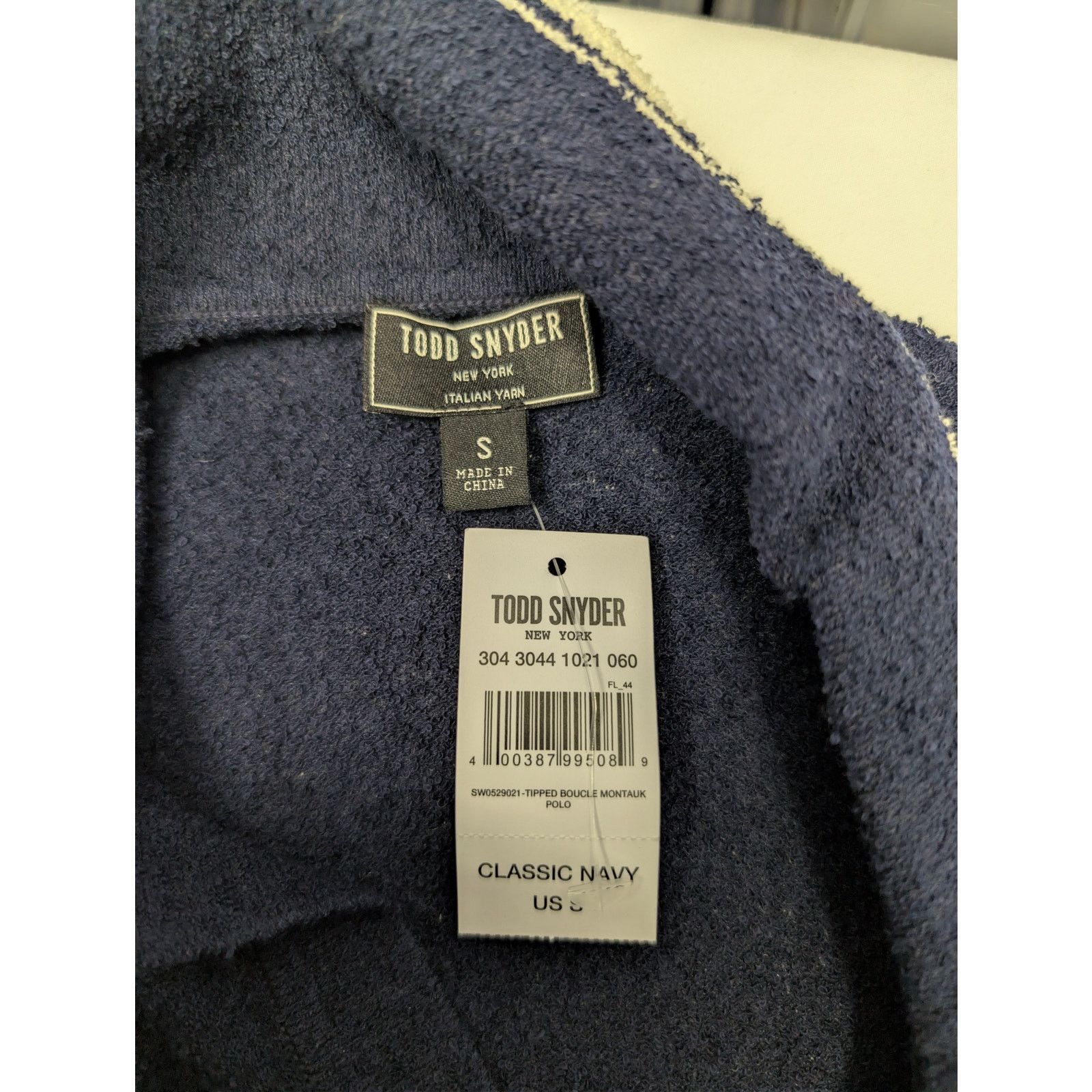 Todd Snyder o1rshd1 CC20 Tipped Boucle Montauk Knit Polo Shirt Navy Blue Size US S / EU 44-46 / 1 - 20 Thumbnail