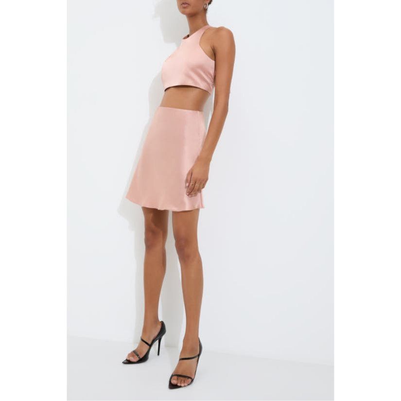 image of Free People Sleeping With Jacques Bontop/carla Mini Skirt in Pink, Women's (Size 30)