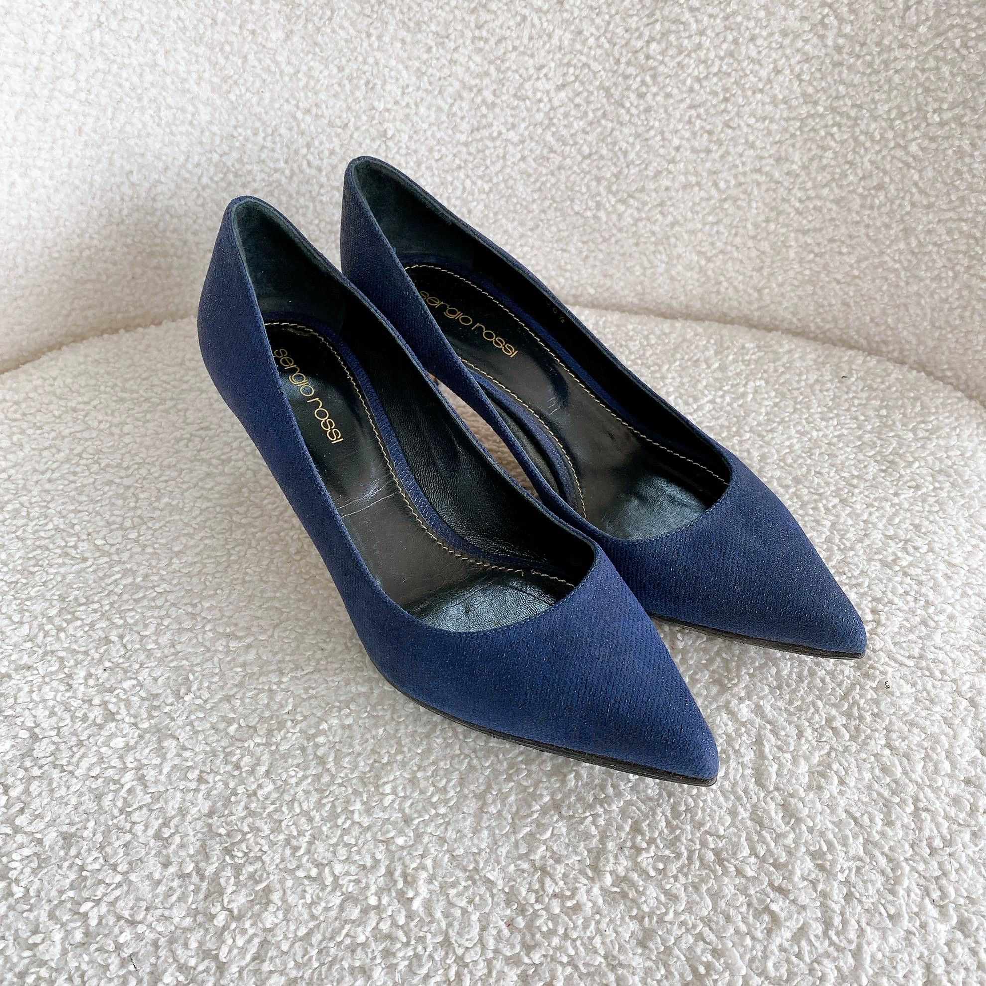 Sergio Rossi Sergio Rossi Blue High Heels 36.5 Size US 6 / IT 36 - 3 Thumbnail