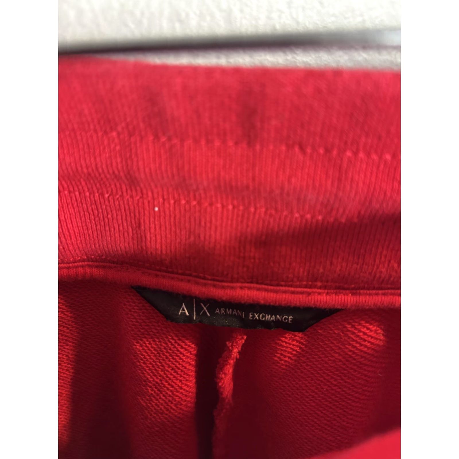 Armani Exchange Armani Exchange Sweatpants Mens M Red French Terry Jogger Logo Waistband Elastic Drawstring Pockets Slim Fit Casual Activewear Size US 31 - 3 Thumbnail