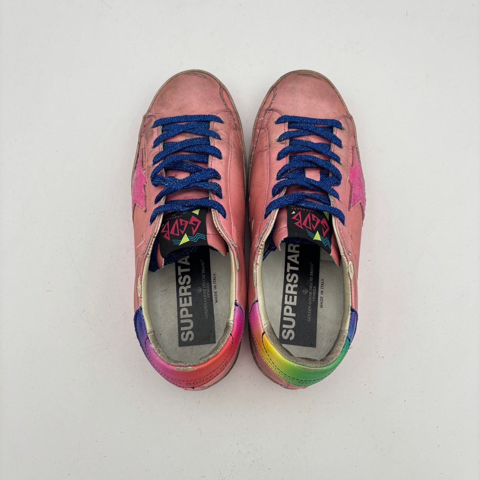 Golden Goose Golden Goose Superstar Sneakers GGDB Pink Rainbow Women's 37 Size US 7 / IT 37 - 6 Thumbnail