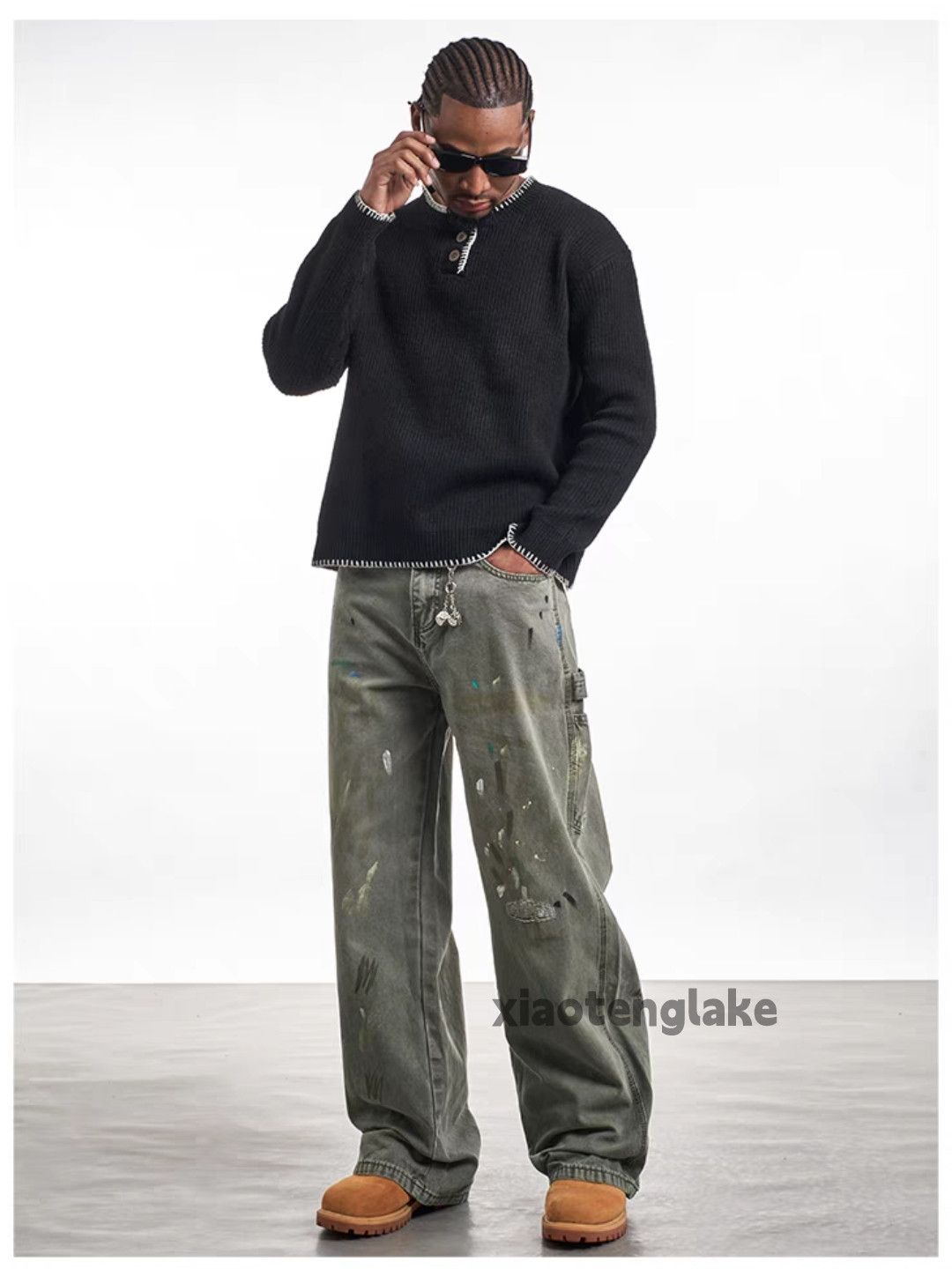 Jean × Vintage washed faded loose baggy carpenter stain paint work jeans Size US 30 / EU 46 - 7 Thumbnail