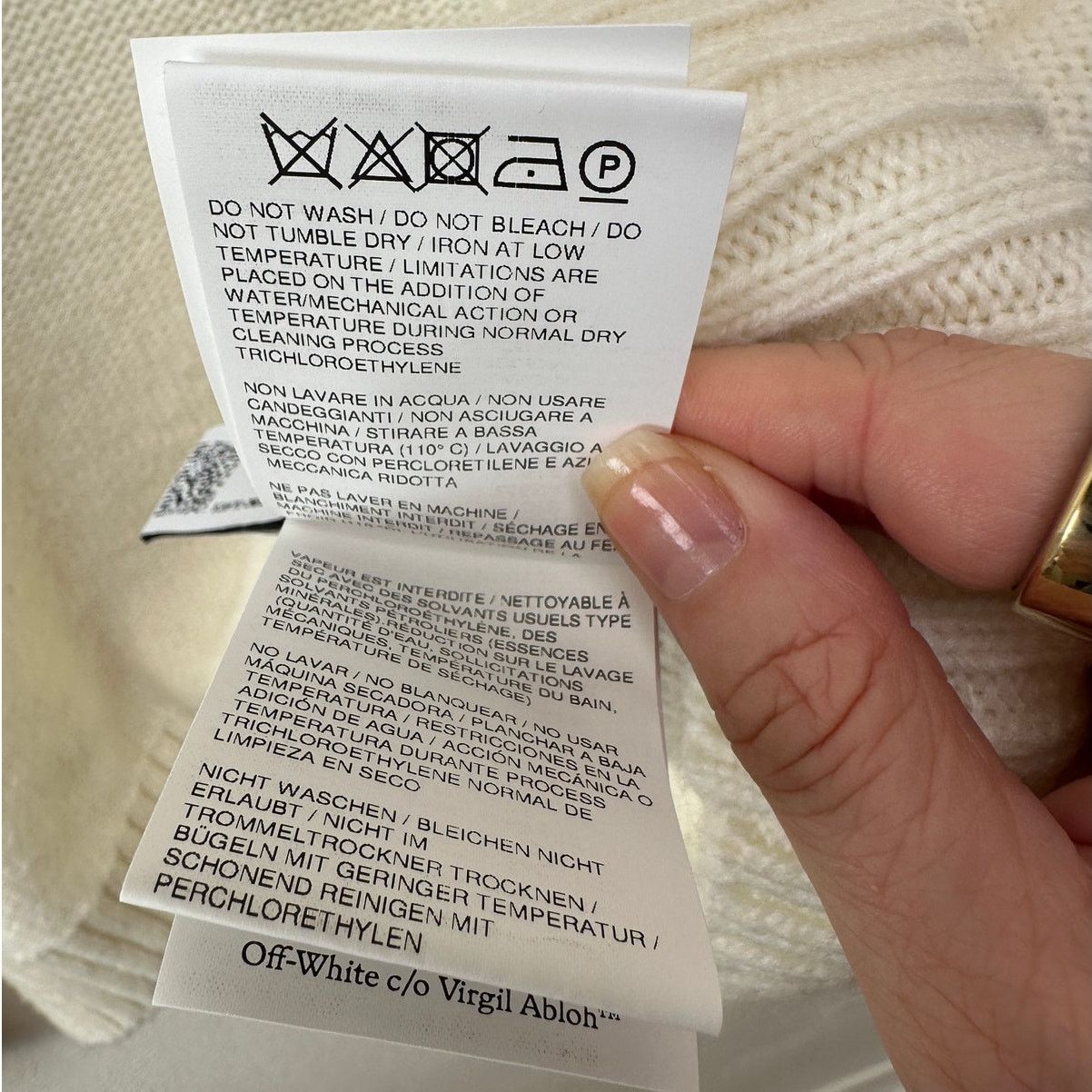 Off-White Off-White Reverse Arrow Diag Knit Crew Sweater White / Green Size US XL / EU 56 / 4 - 13 Thumbnail