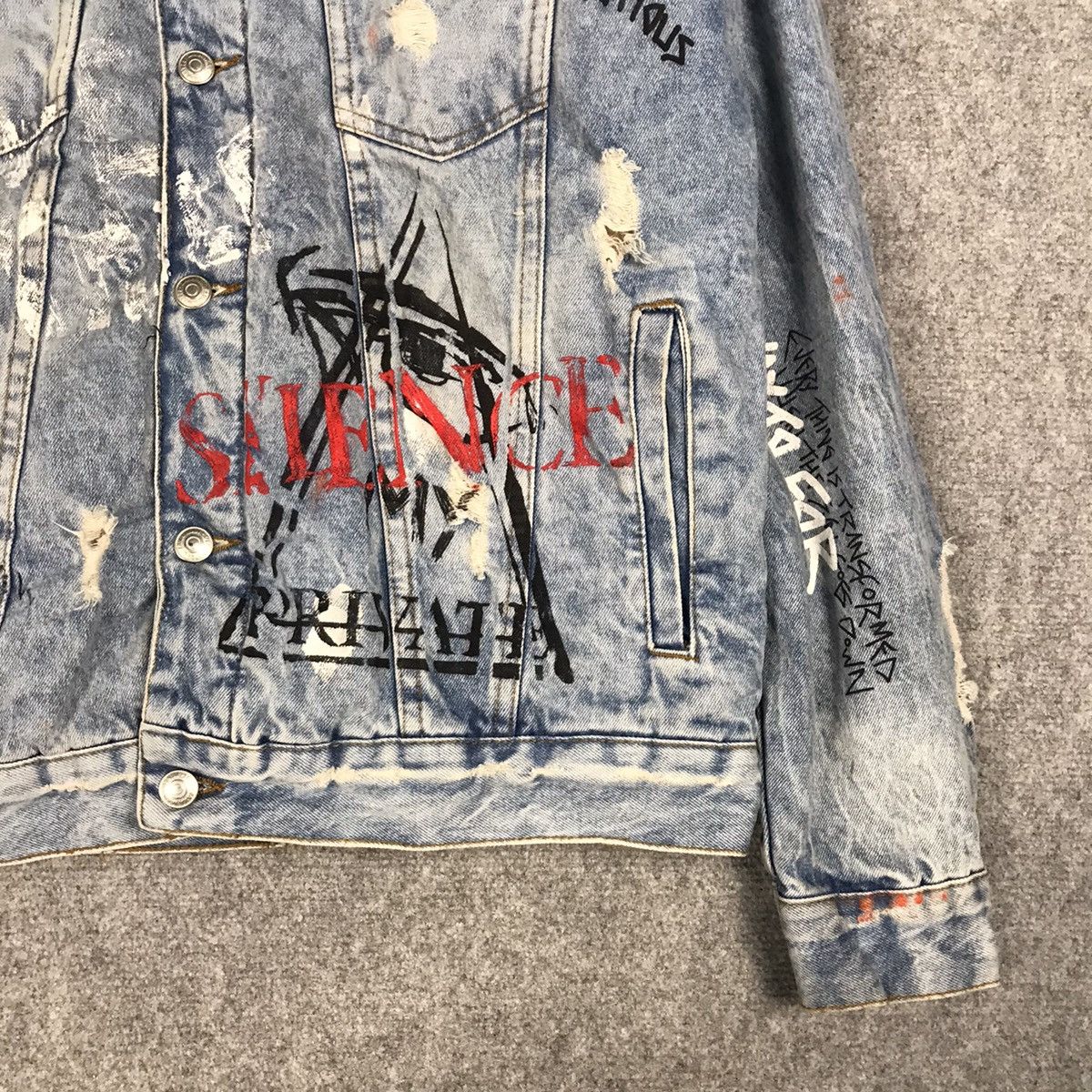 Japanese Brand × Zara ZARA DISTRESSED PUNK BUTTON JACKET Size US L / EU 52-54 / 3 - 5 Thumbnail