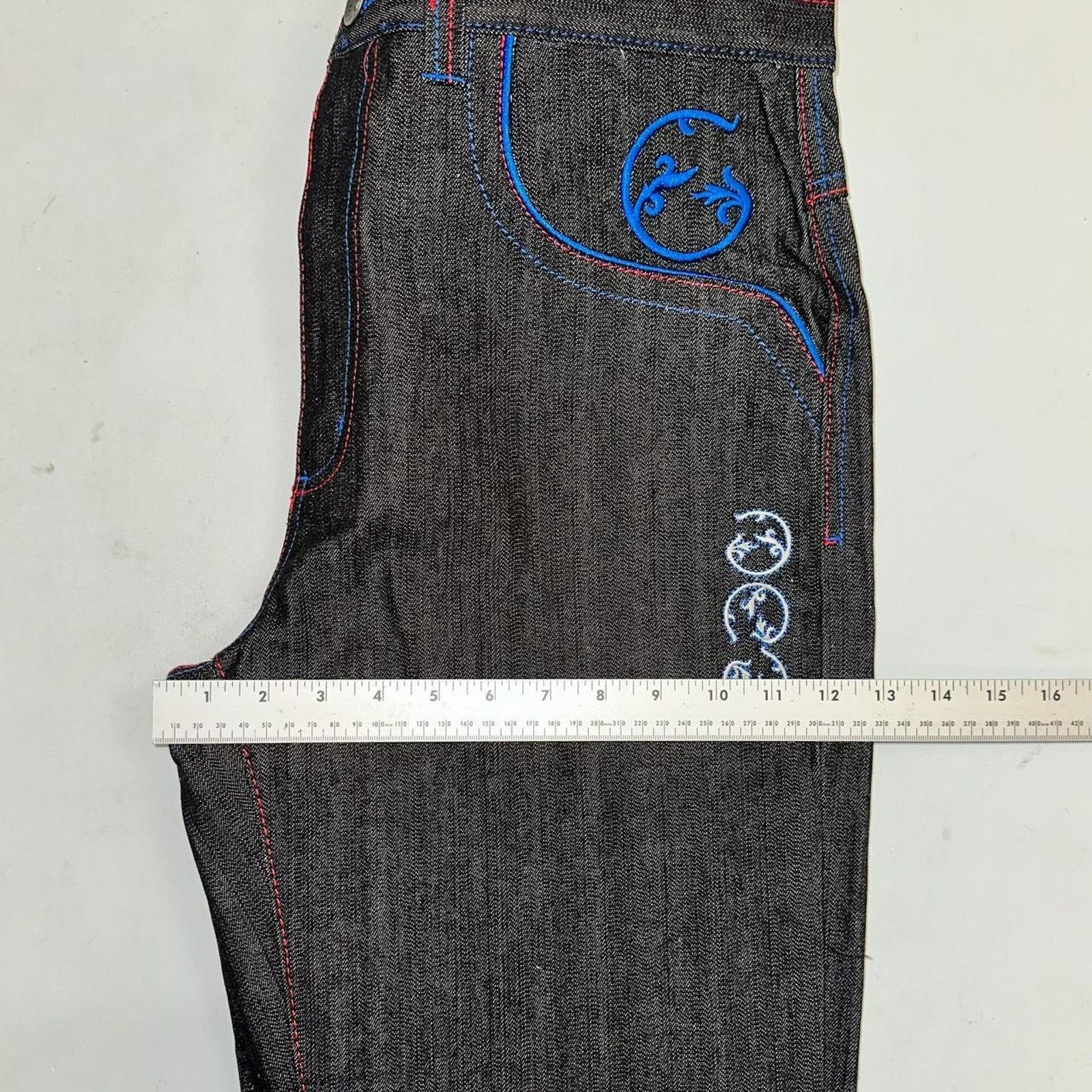 Vintage Vintage baggy y2k noiz blac kraw denim embroidered Size US 36 / EU 52 - 5 Thumbnail