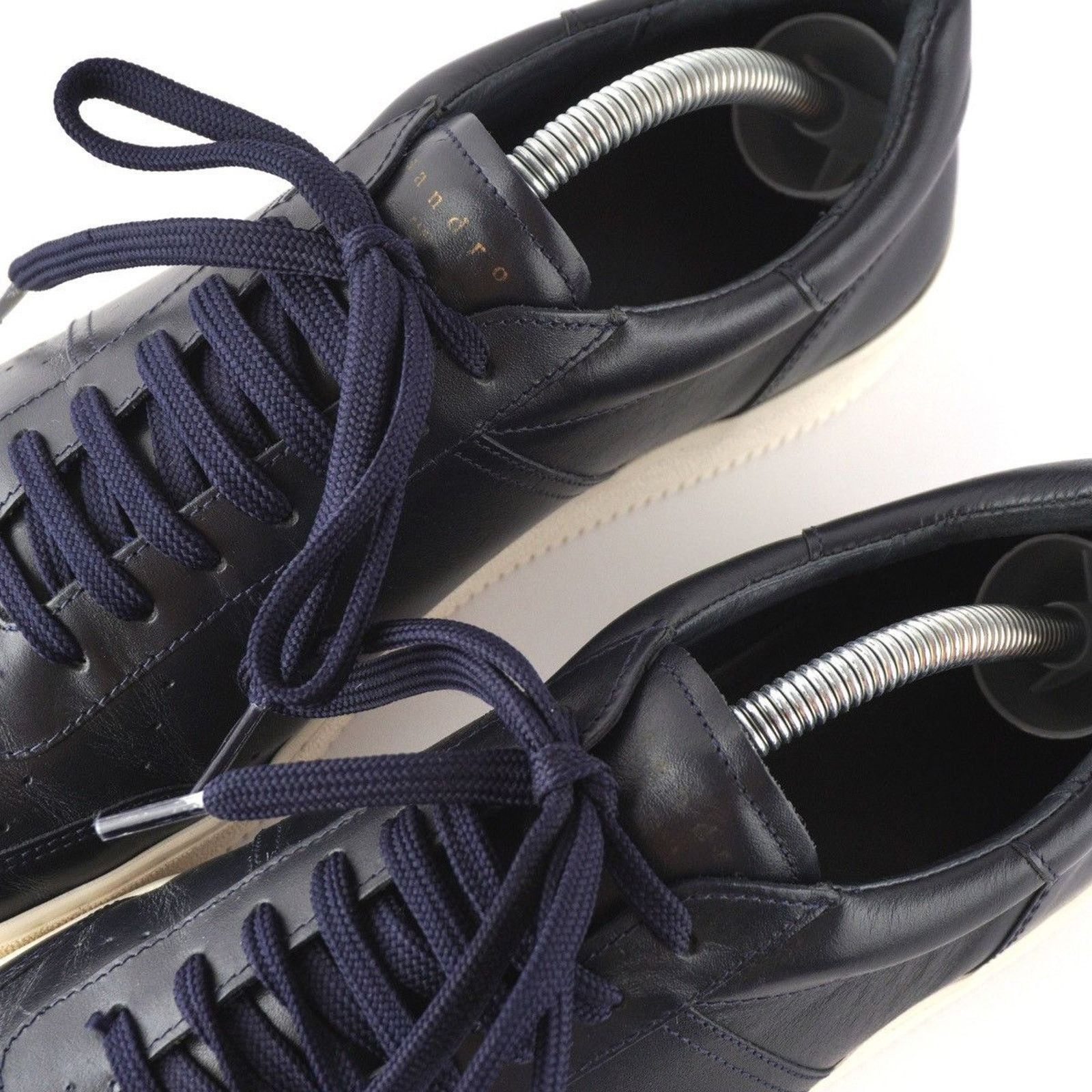 Sandro Sandro Plain Cow Leather Low Top Navy Sneakers Size US 9 / EU 42 - 6 Thumbnail