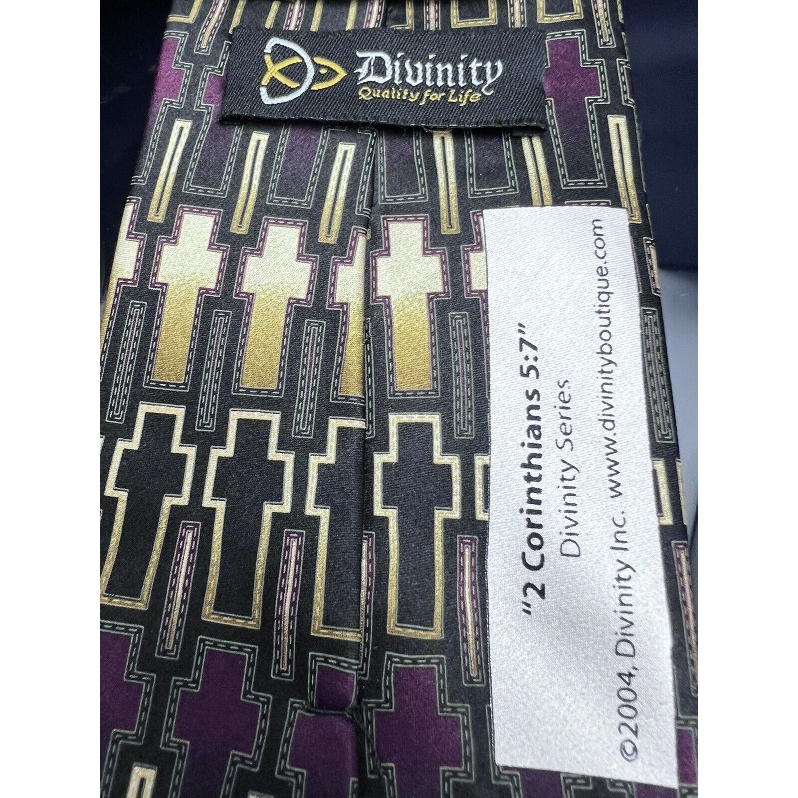 Vintage Divinity Boutique Men's 100% Silk Tie - Divinity Series Blac Size ONE SIZE - 5 Thumbnail